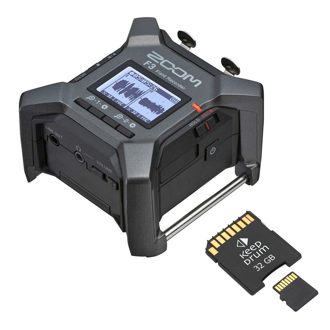 Zoom F3 Multitrack Field Recorder mit Speicherkarte Digitales Aufnahmegerät