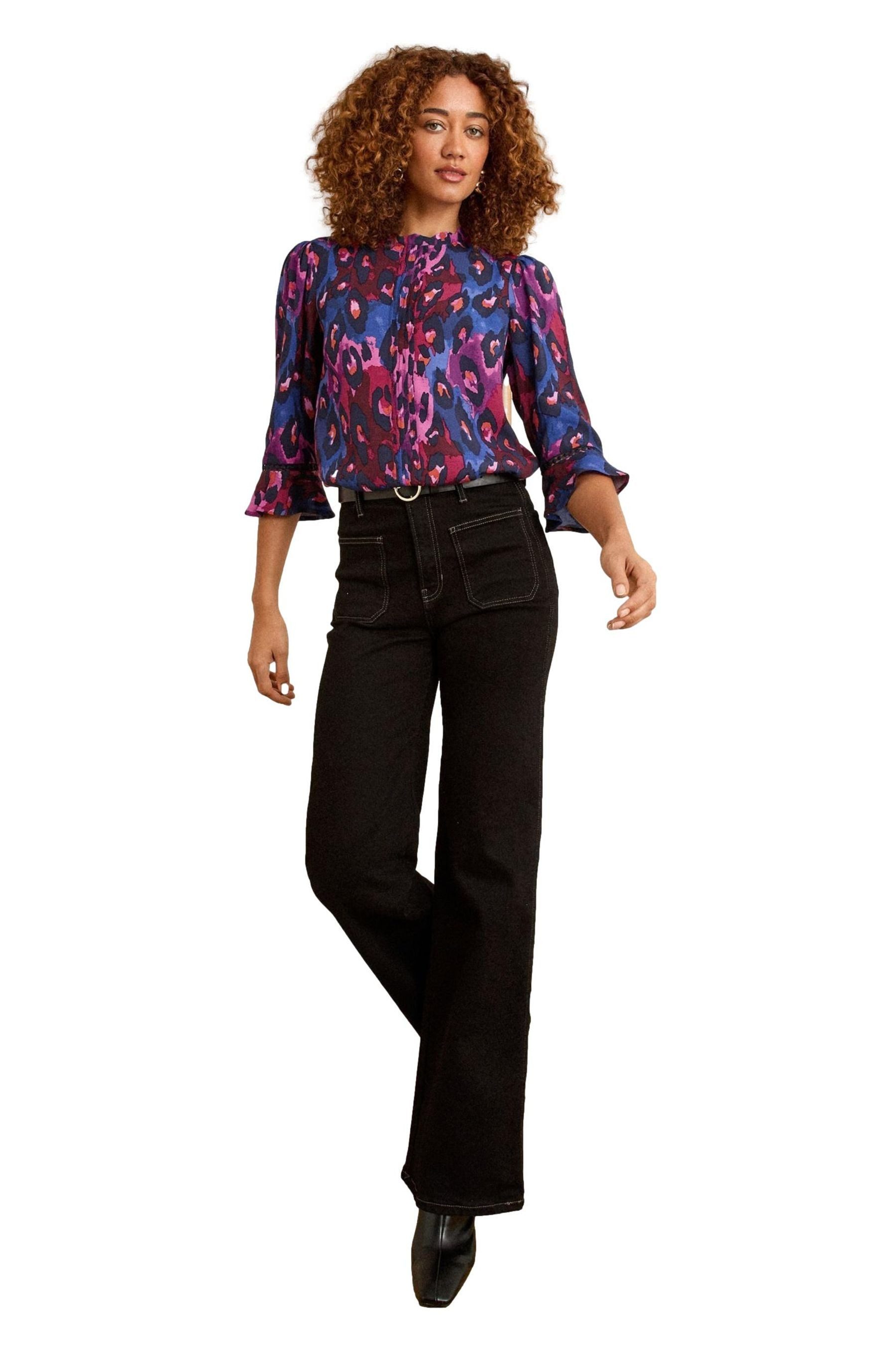 Langarmbluse Love & Roses Bluse mit 3/4-Trompetenärmeln Regular