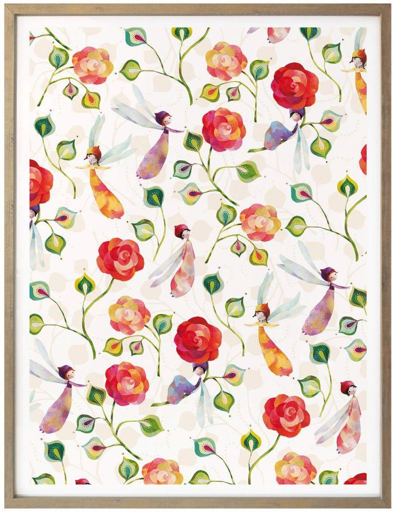 Wandbild, Rosenzauber, (1 Märchen Poster, Pflanzen Wandposter Wall-Art St), Poster Bild, Wandbilder