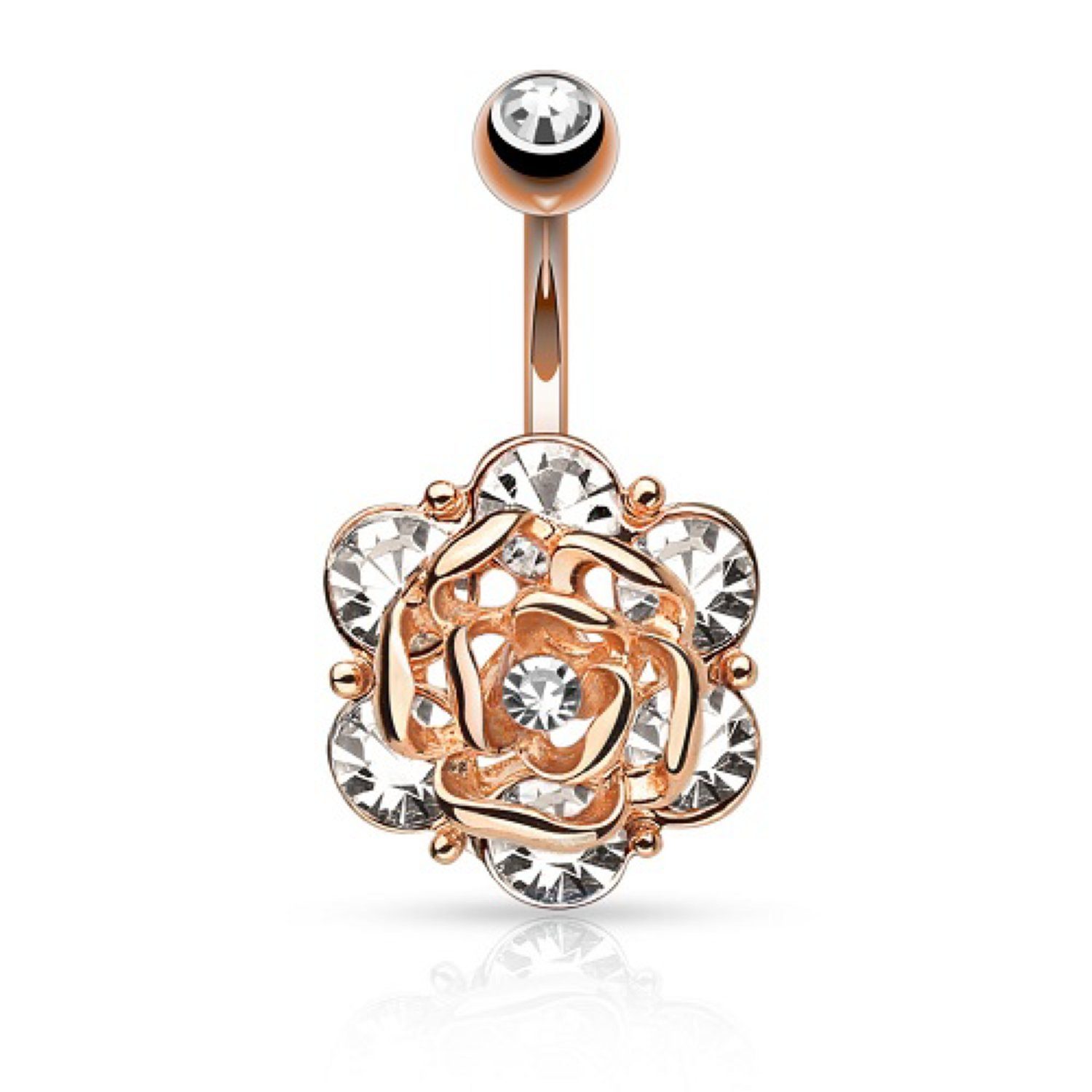 Taffstyle Bauchnabelpiercing Piercing Chirurgenstahl Kristall Blume, günstig online kaufen