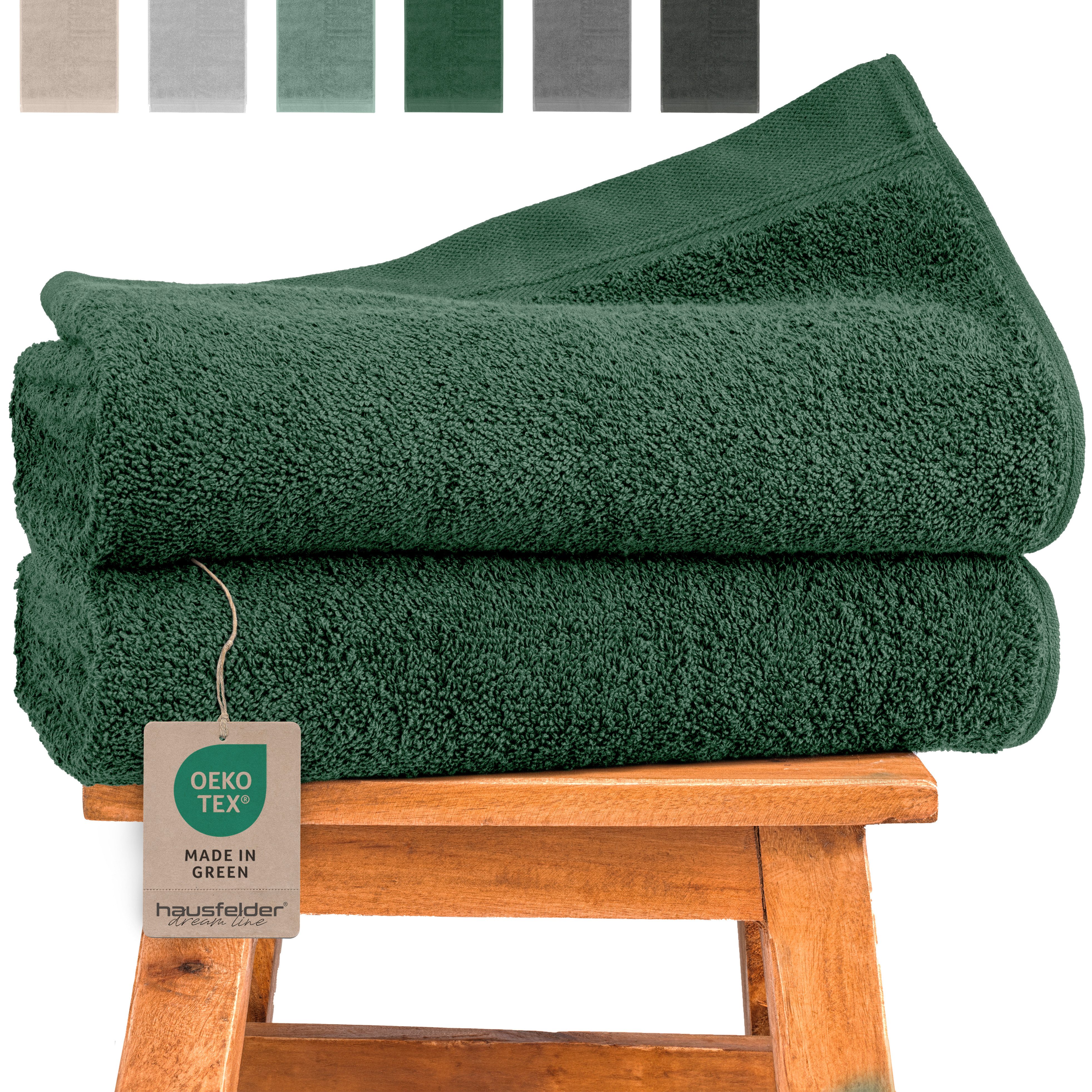 Hausfelder Handtücher Premium Duschtuch 2er Set (Dunkelgrün, 2 Duschtücher günstig online kaufen