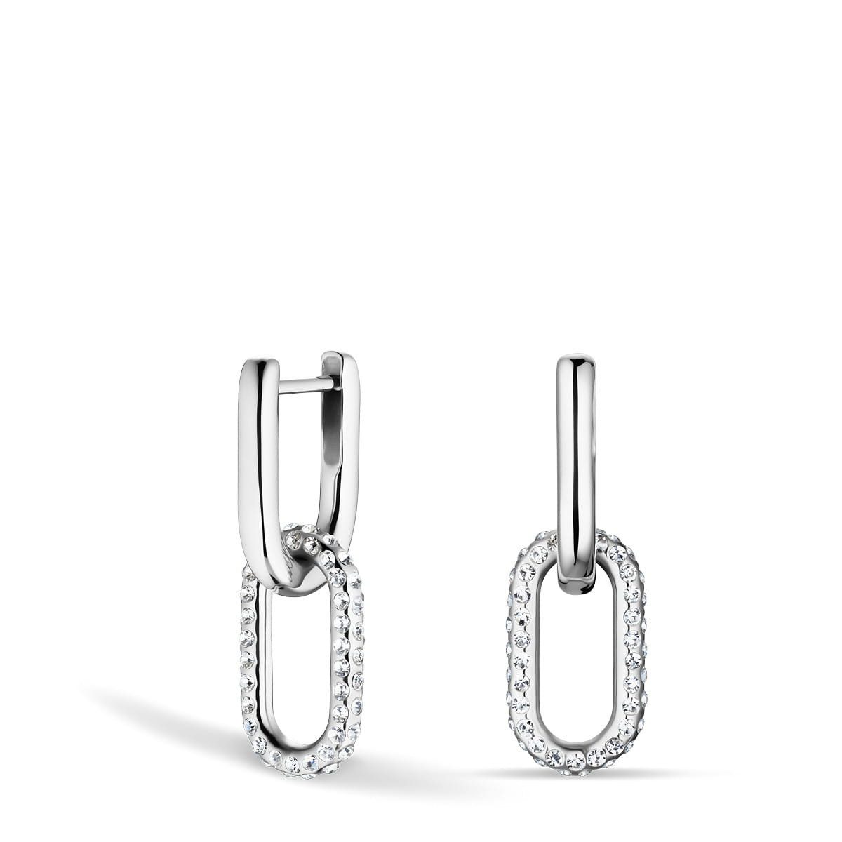 Bering Ohrhänger-Set Arctic Pavé Ohrringe Silber Glänzend Edelstahl Zirkonia Kristallglas