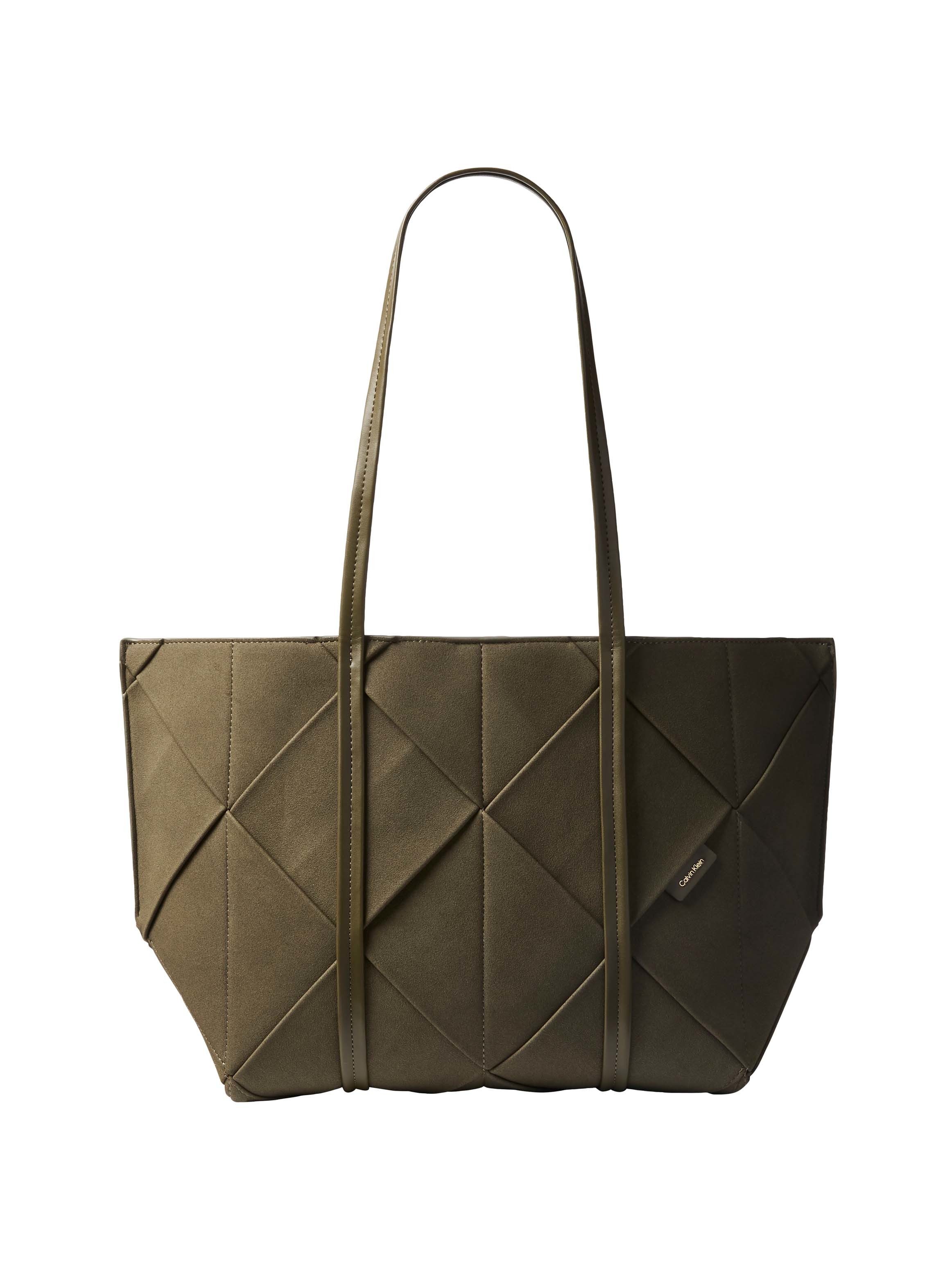 Calvin Klein Shopper WOVEN SUEDED CARRYALL, Einkaufstasche, Umhängetasche, Schultertasche mit Steppung