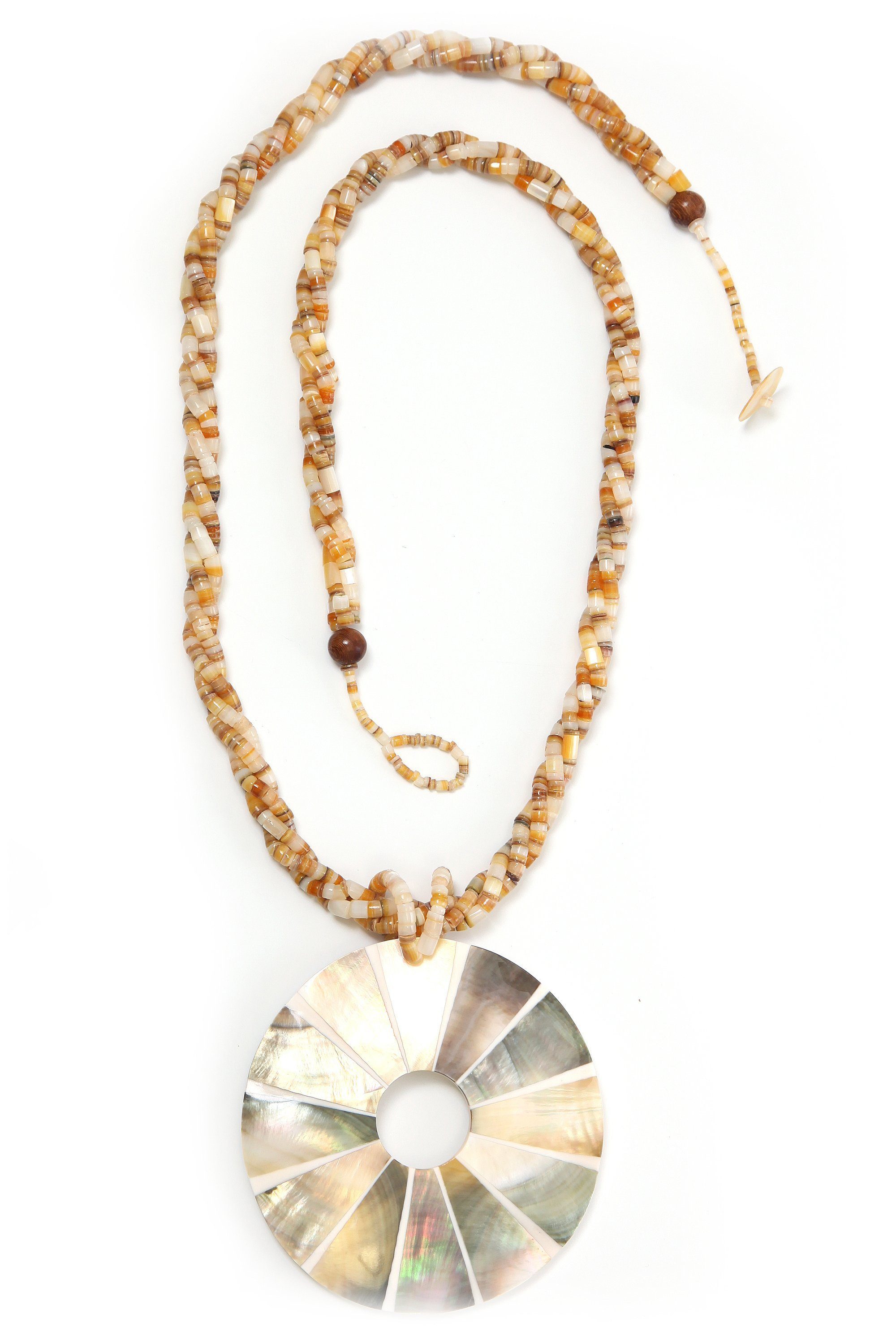 COLLEZIONE ALESSANDRO Lange Kette Maximina, vielen kleine Muschelscheibchen