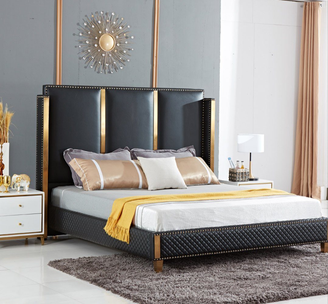 JVmoebel Bett Bett Polster Design Luxus Doppel Hotel Betten Ehe Schlaf Zimmer (Bett), Made In Europe