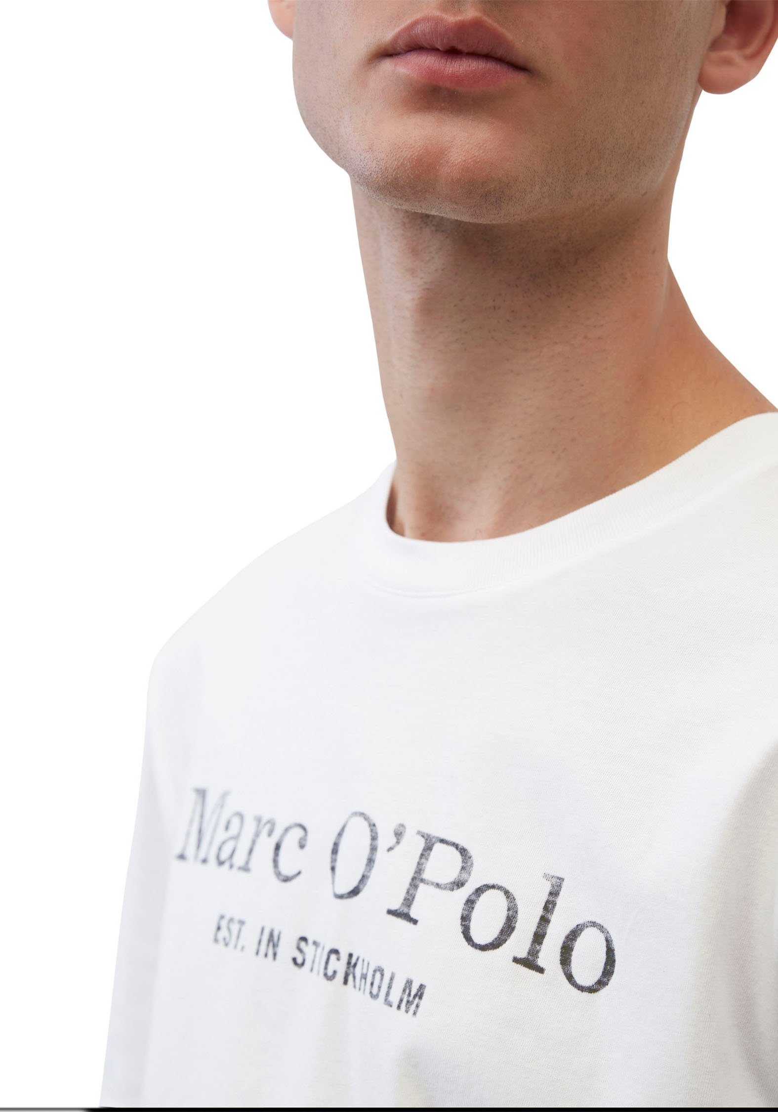 weiß T-Shirt O'Polo Logo-T-Shirt klassisches Marc