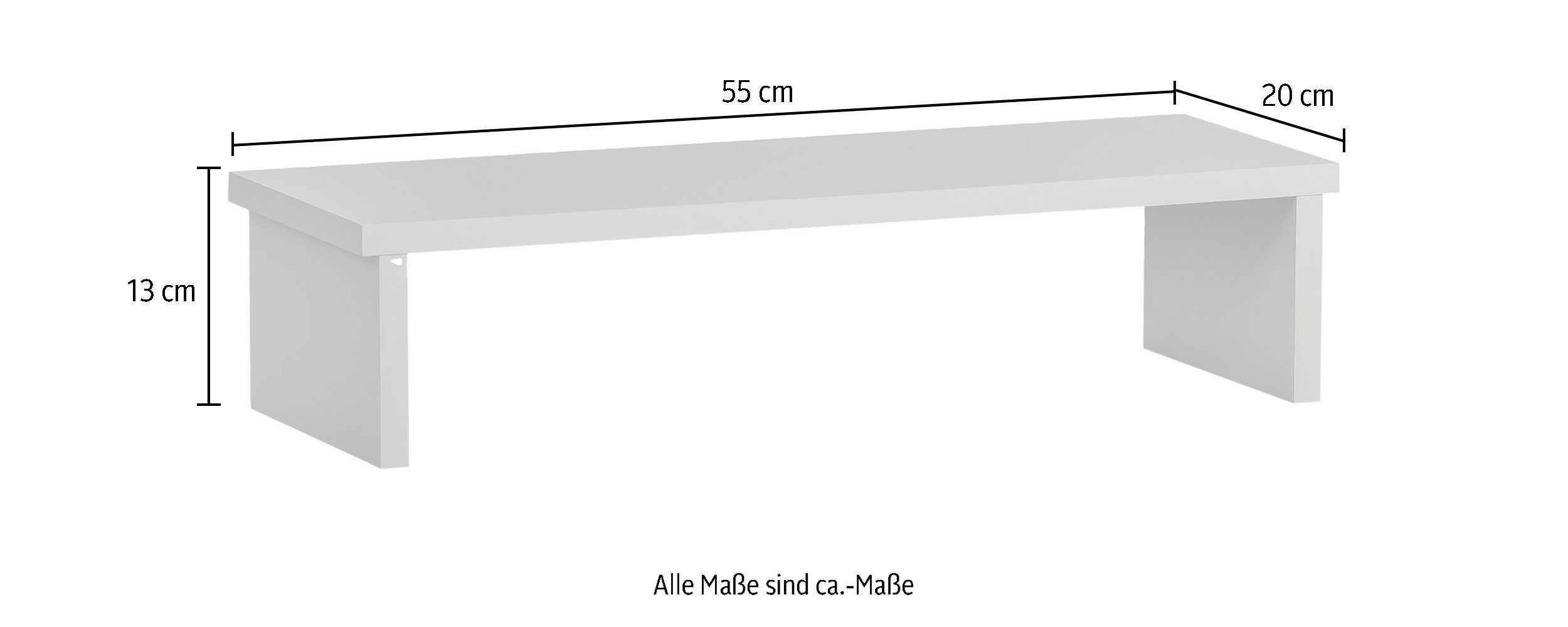 Baku, 55 Germany cm, Bildschirmaufsatz, Schreibtischaufsatz in Made Schildmeyer Breite