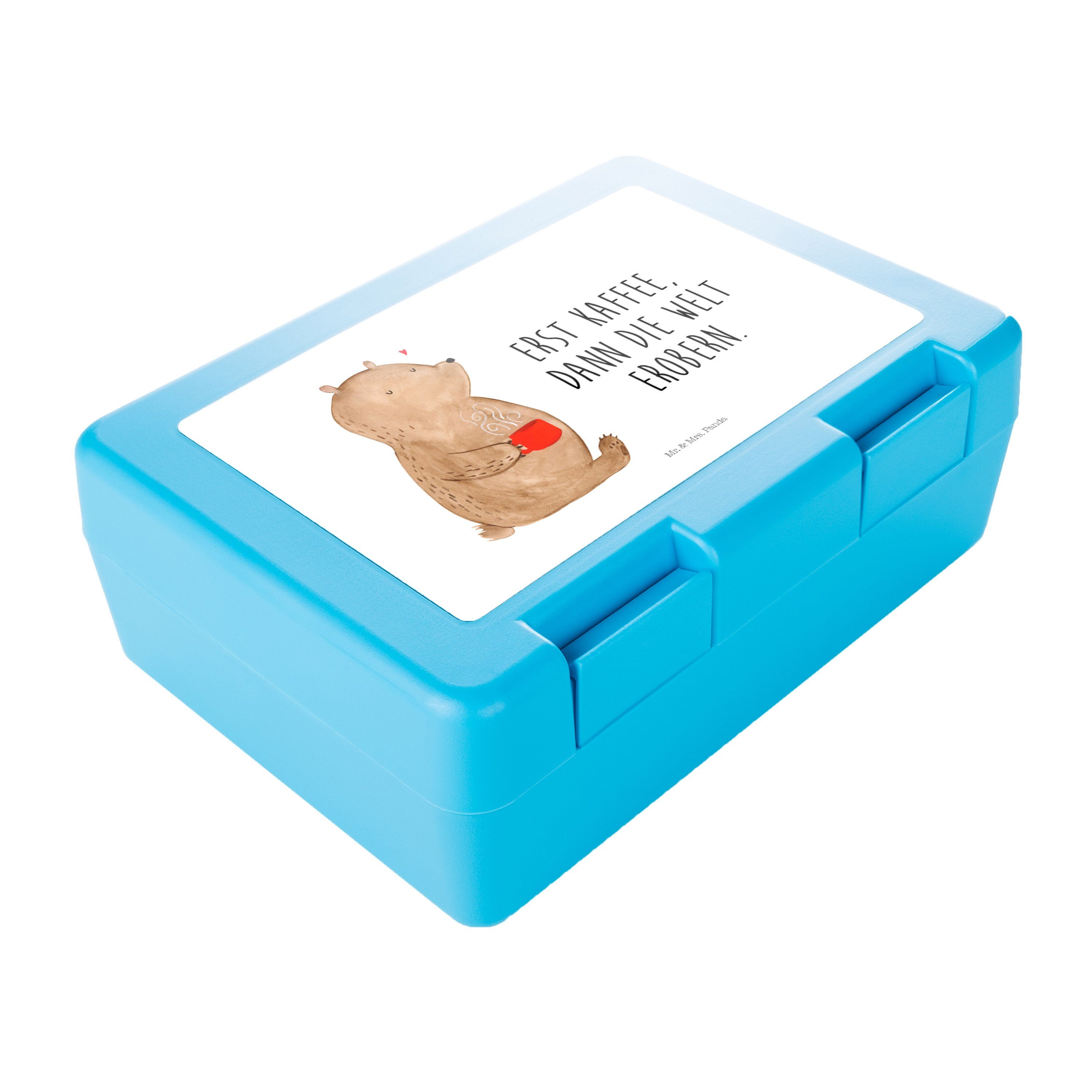 Weiß Bär Panda Brotbox, Mrs. Butterdose & Premium - Welt Geschenk, Kaffee erobern, (1-tlg) Kunststoff, - Mr. Teddybär, Butter,