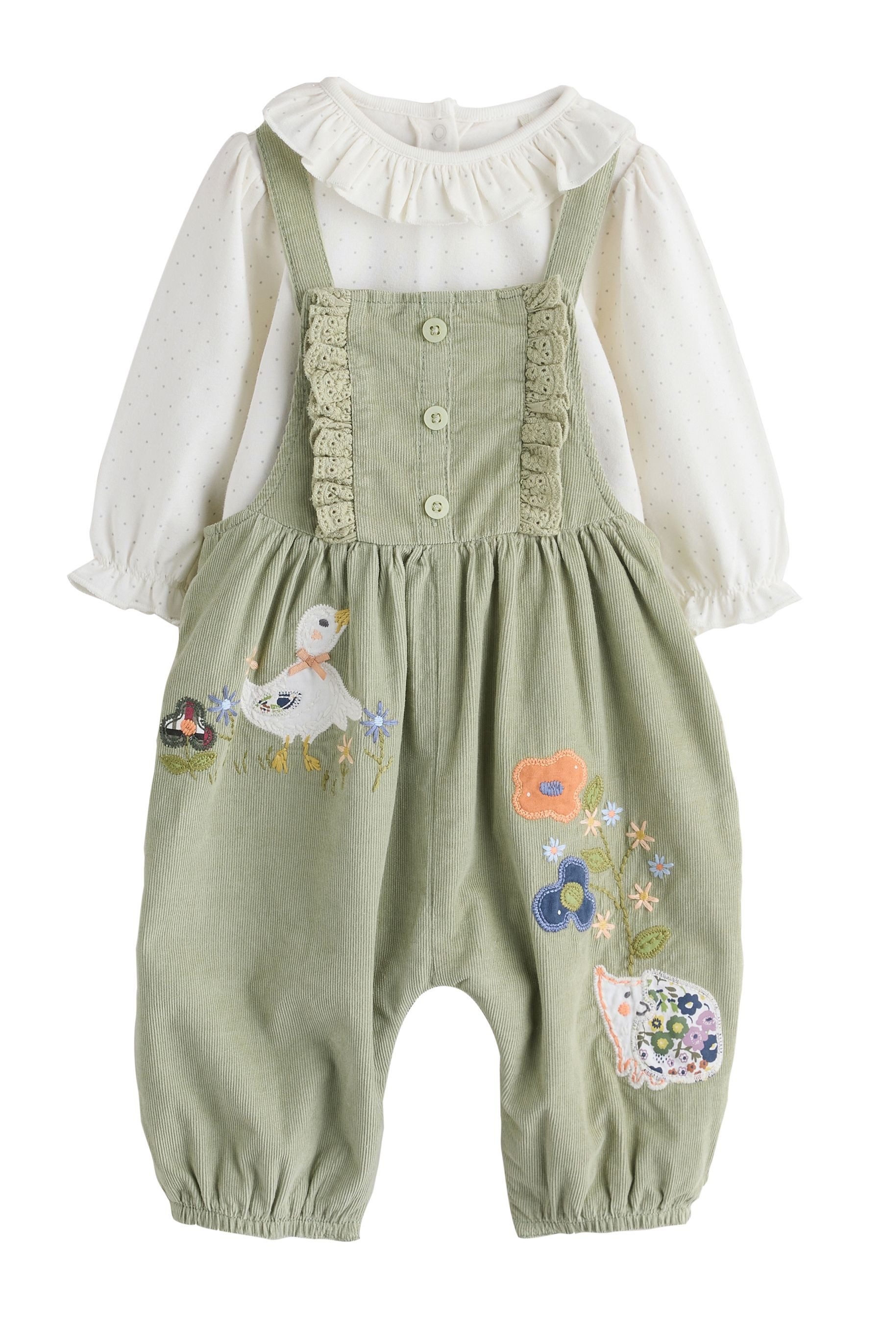 Next Latzhose Baby Cord-Latzhose + Bodysuit im 2er Set (2-tlg)