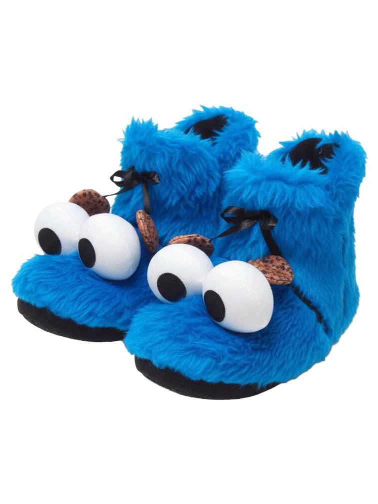 United Labels® Sesamstraße Hausschuhe - Krümelmonster 3D Blau Hausschuh