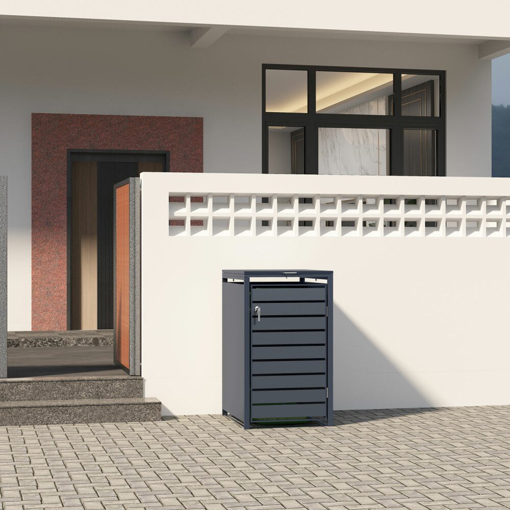Phoenix Mülltonnenbox Phoenix Aufbewahrungsbox Mülleimer - Galvanisierter Stahl - Anthrazit (1 St)