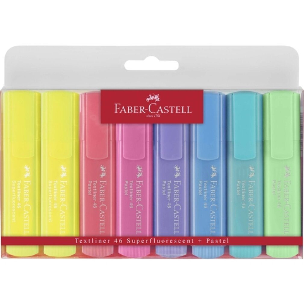 Faber-Castell Marker Textmarker 46 8er-Etui Pastellfarben Textliner FC