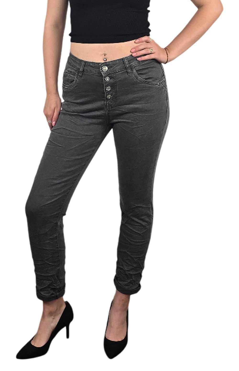 Karostar Slim-fit-Jeans Damen Karostar 4 Knöpfe 36 - 48