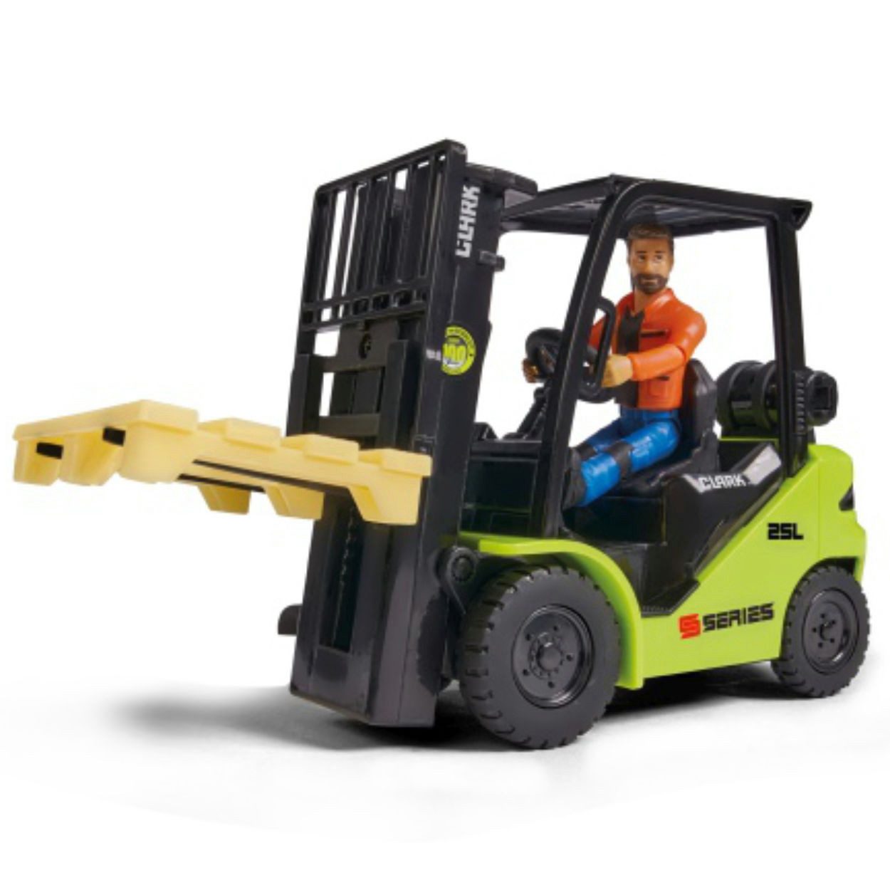 Dickie Toys Spielzeug-Traktor Gabelstapler mit Palette und Fahrer Gabel beweglich
