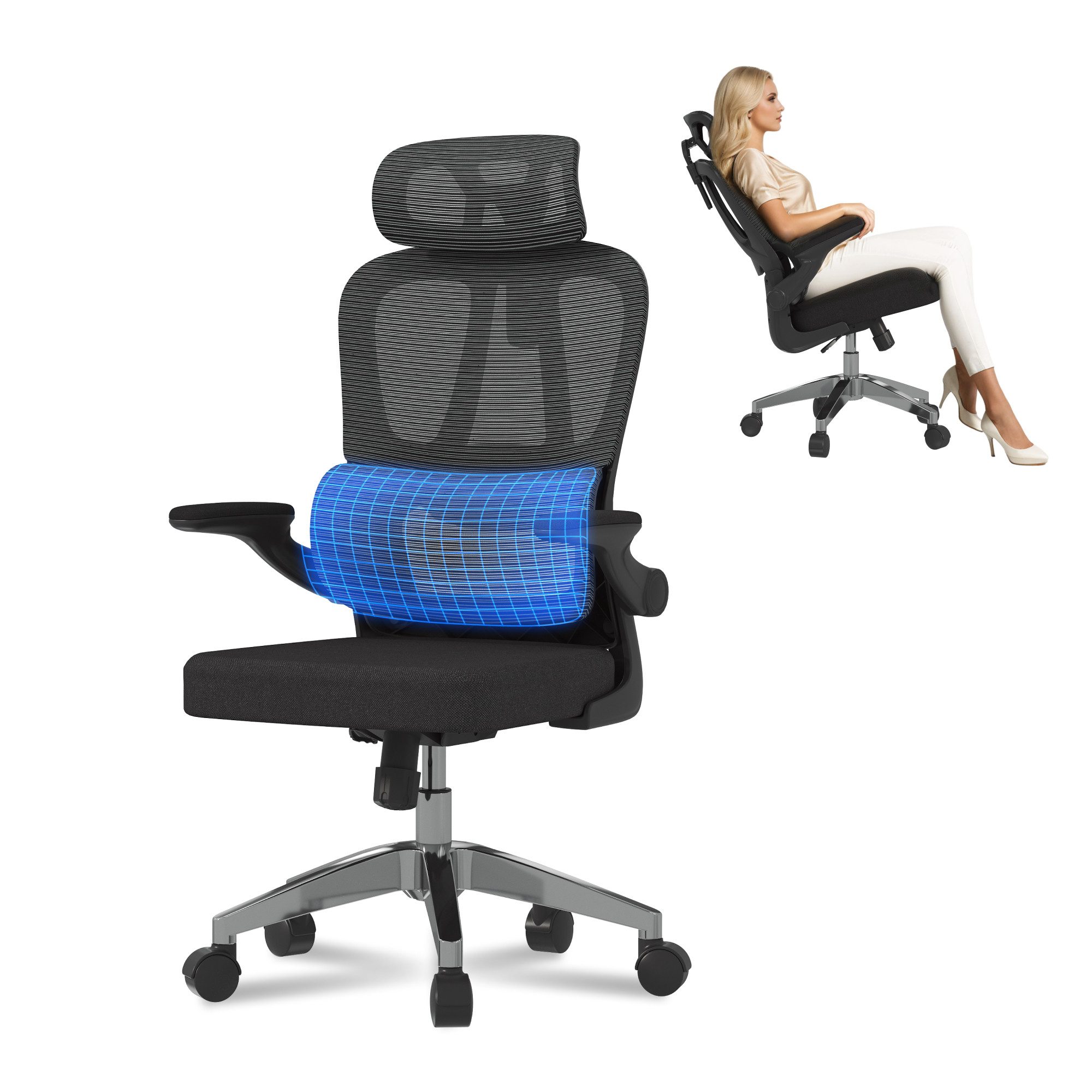 FLEXISPOT Bürostuhl Ergonomischer Schreibtischstuhl (mit 2D-Kopfstütze, Kla günstig online kaufen