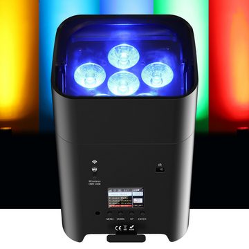 ZonQoonz LED Scheinwerfer RGBWA+UV disco licht Scheinwerfer Bühnenlicht mit Fernbedienung, LED, unterstützt APP/2,4 GHz/DMX-Steuerung für DJ Party Hochzeiten