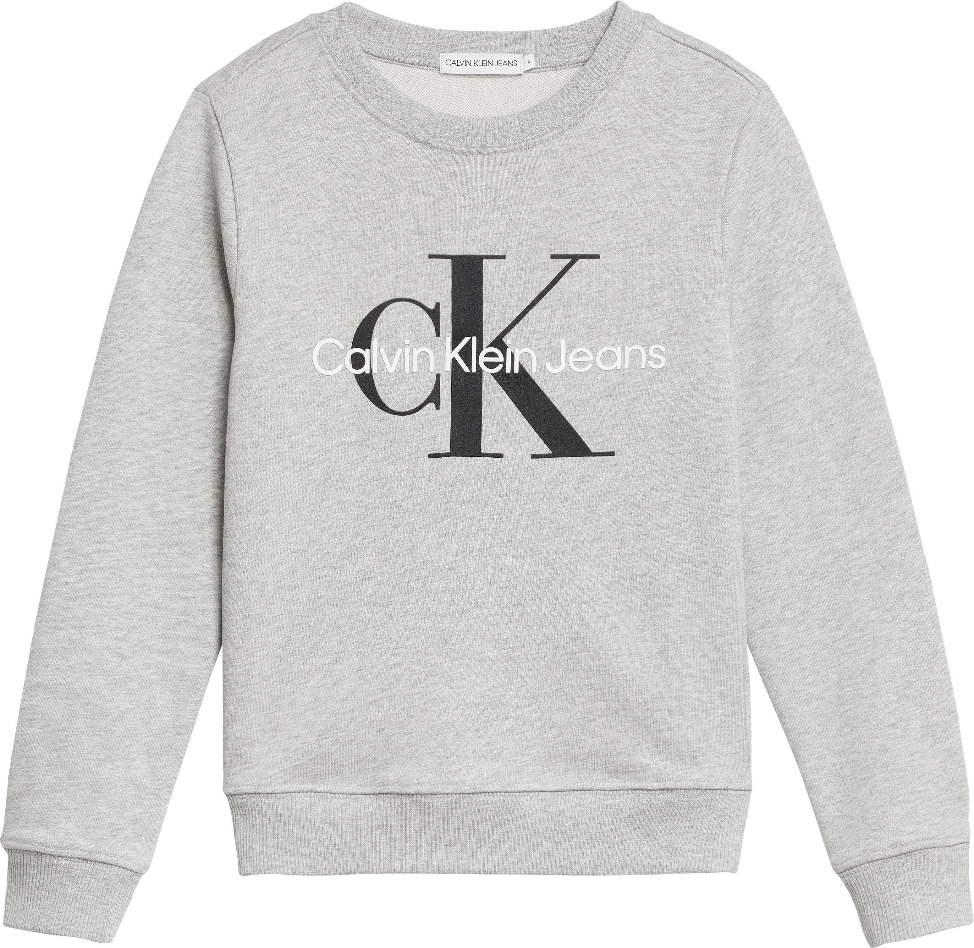 Calvin Klein Jeans hellgrau MONOGRAM LOGO Sweatshirt SWEATSHIRT
