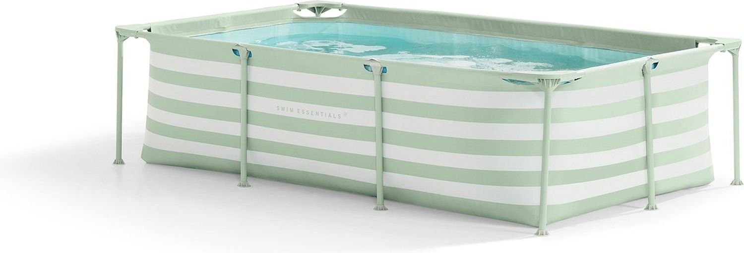 Swim Essentials Pool Rahmenpool grün/weiß, 260 x 160 x 65 cm, Swimming Pool Planschbecken Schwimmbecken