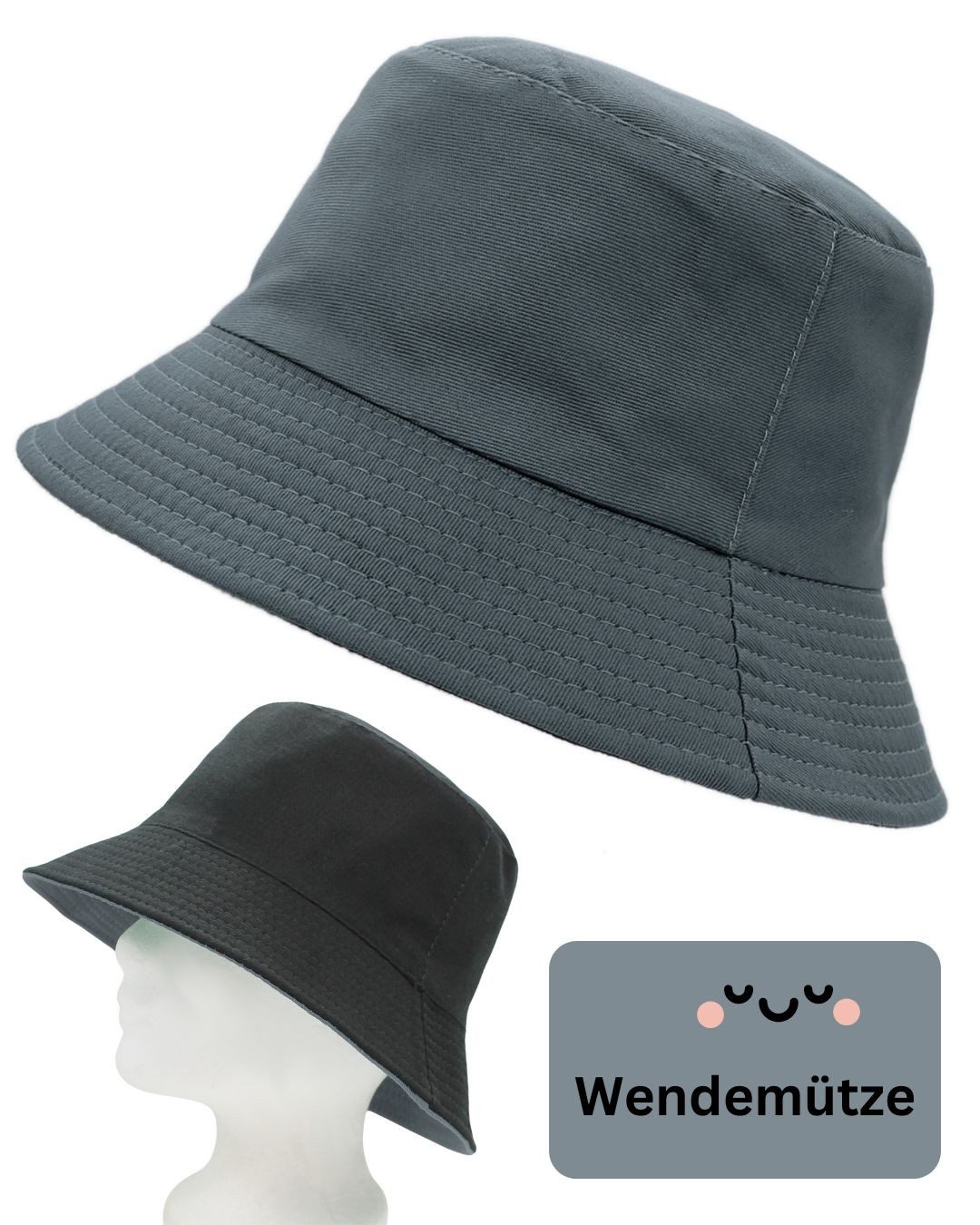 dy_mode Fischerhut Unisex Bucket Hat Herren Anglerhut Fischerhut Damen Mütze Wendemütze Wende Mütze