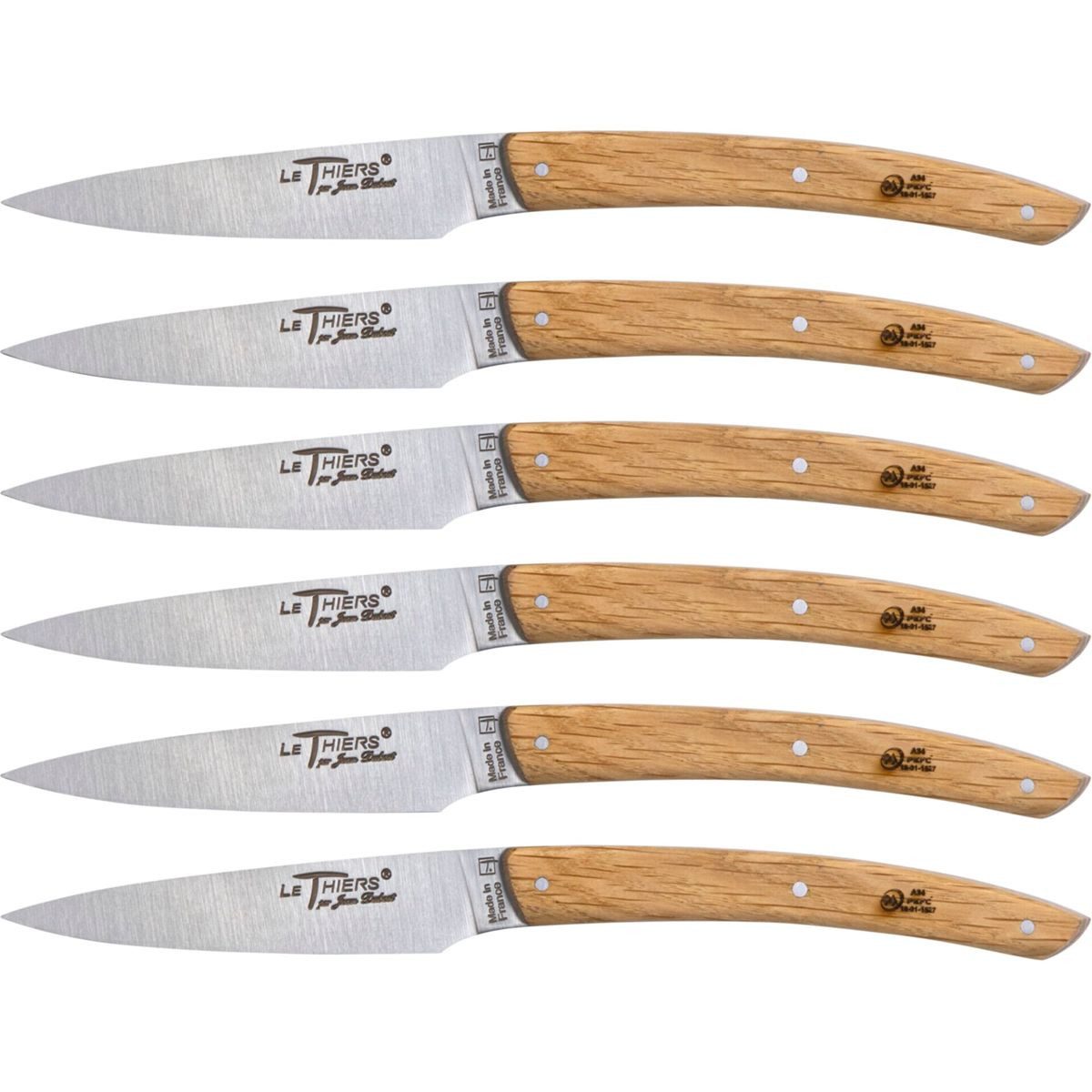 LAGUIOLE Zubereitungsmesser Jean Dubost Ножи Set 6 tlg., Eichenholz
