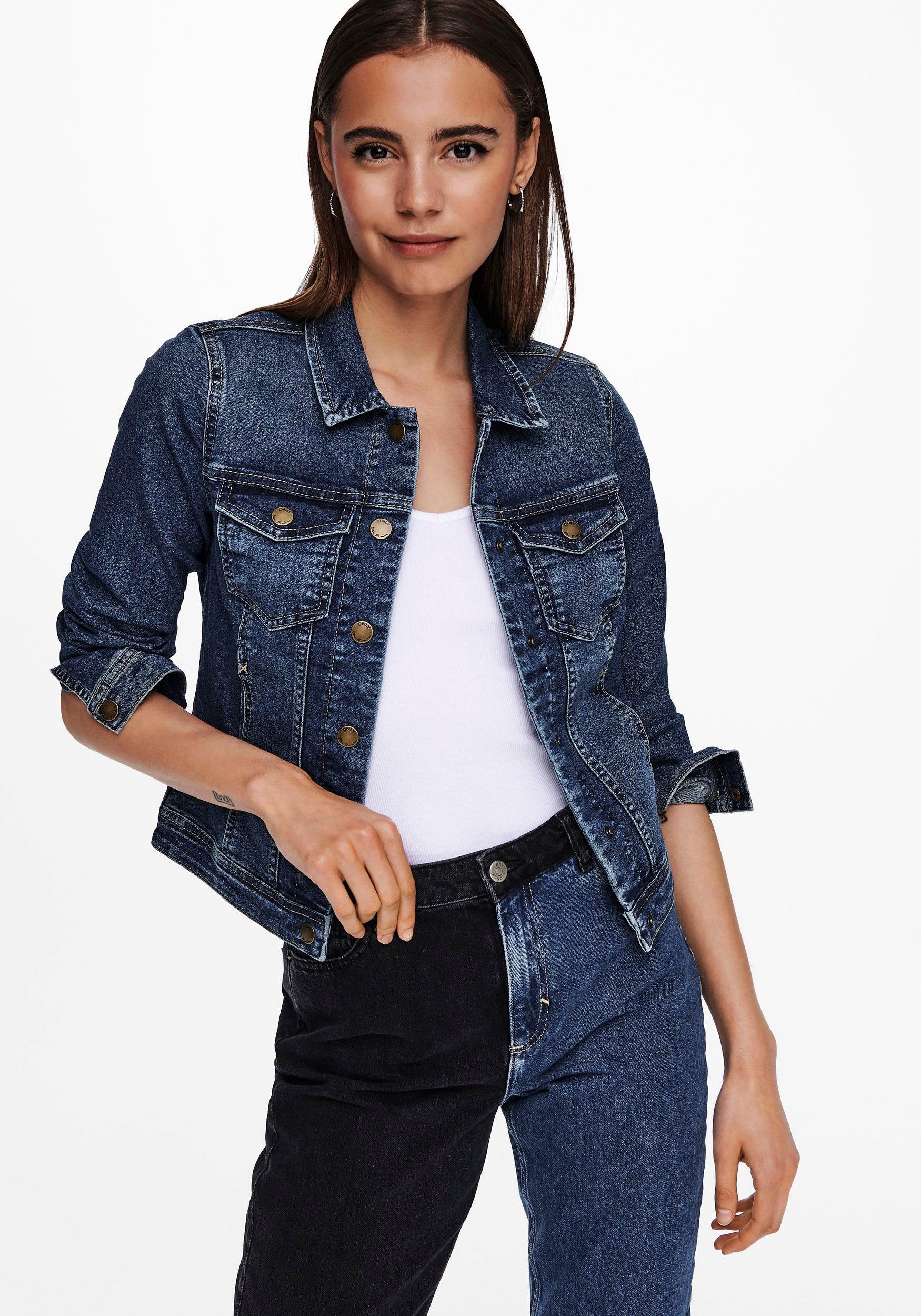 Only onlindigo ls frill dnm shirt qyt noos Blouse medium blue denim