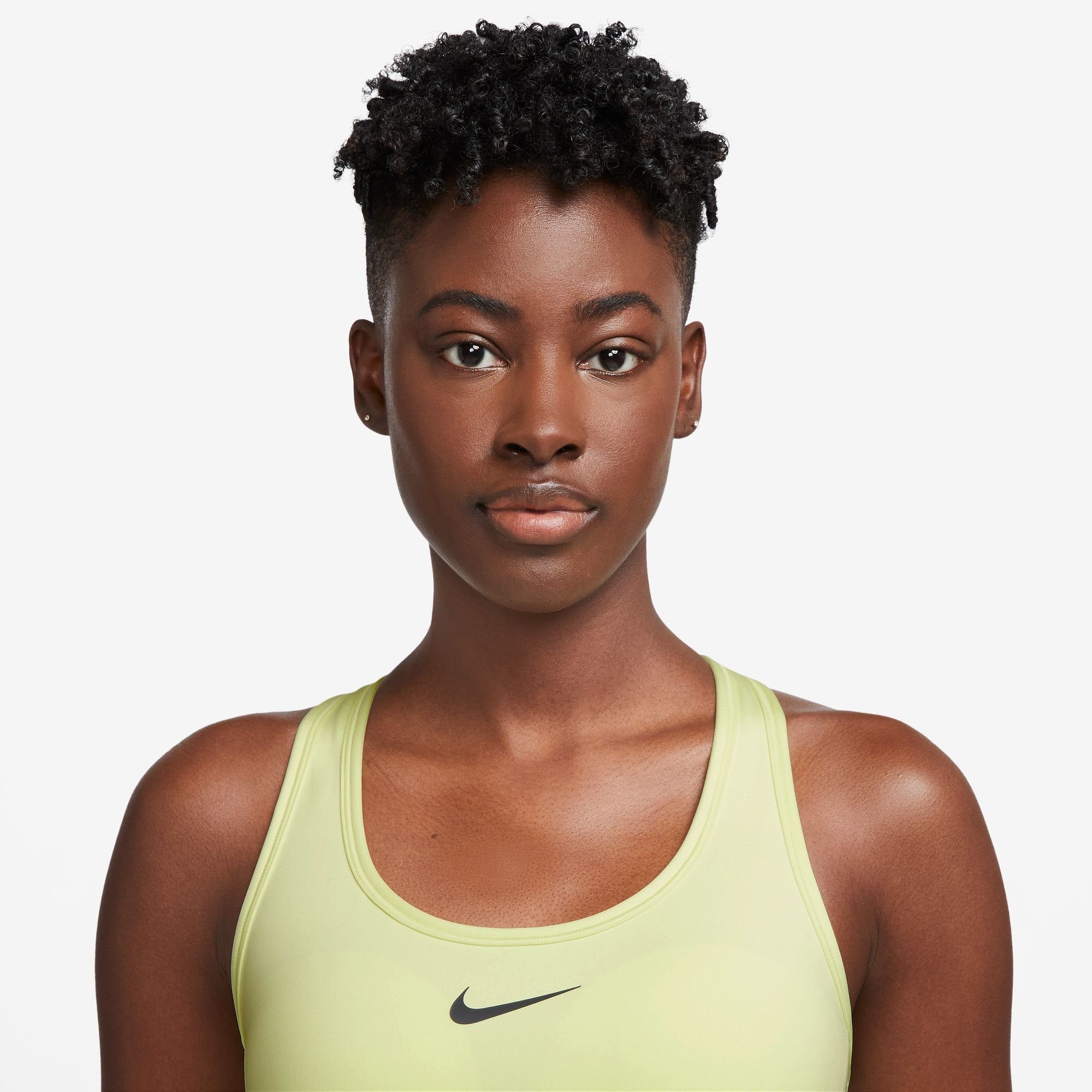 WOMEN'S PADDED GREEN/BLACK BRA MEDIUM SPORTS LUMINOUS Nike SUPPORT SWOOSH Sport-BH