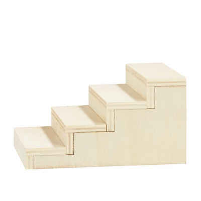 HobbyFun Dekofigur Miniatur Treppe, 10,3x7x5,5cm, Holz natur