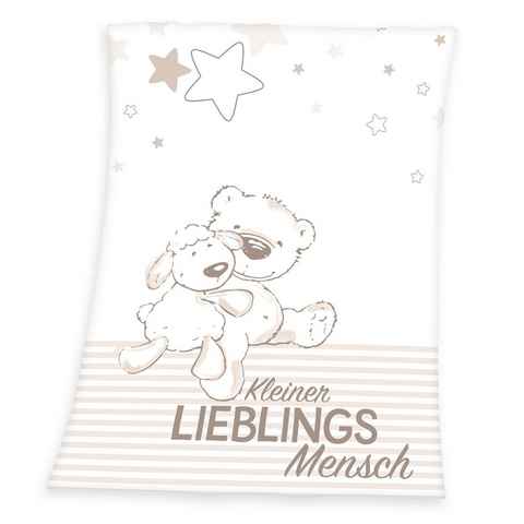 Babydecke Kleiner Lieblingsmensch, Herding, mit Teddy und Schaf, Kuscheldecke