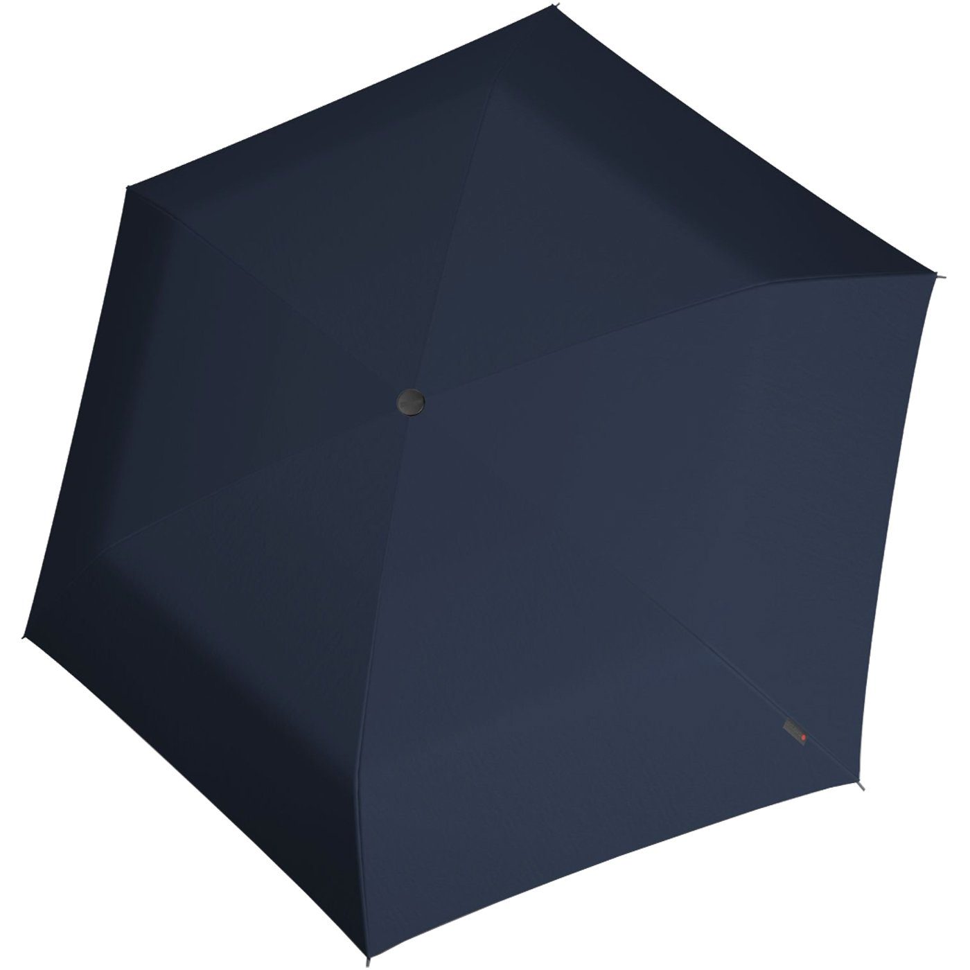 Knirps® einfarbig Auf-Zu-Automatik, mit Schirm Taschenregenschirm kompakt, flach, navy-blau einfarbiger