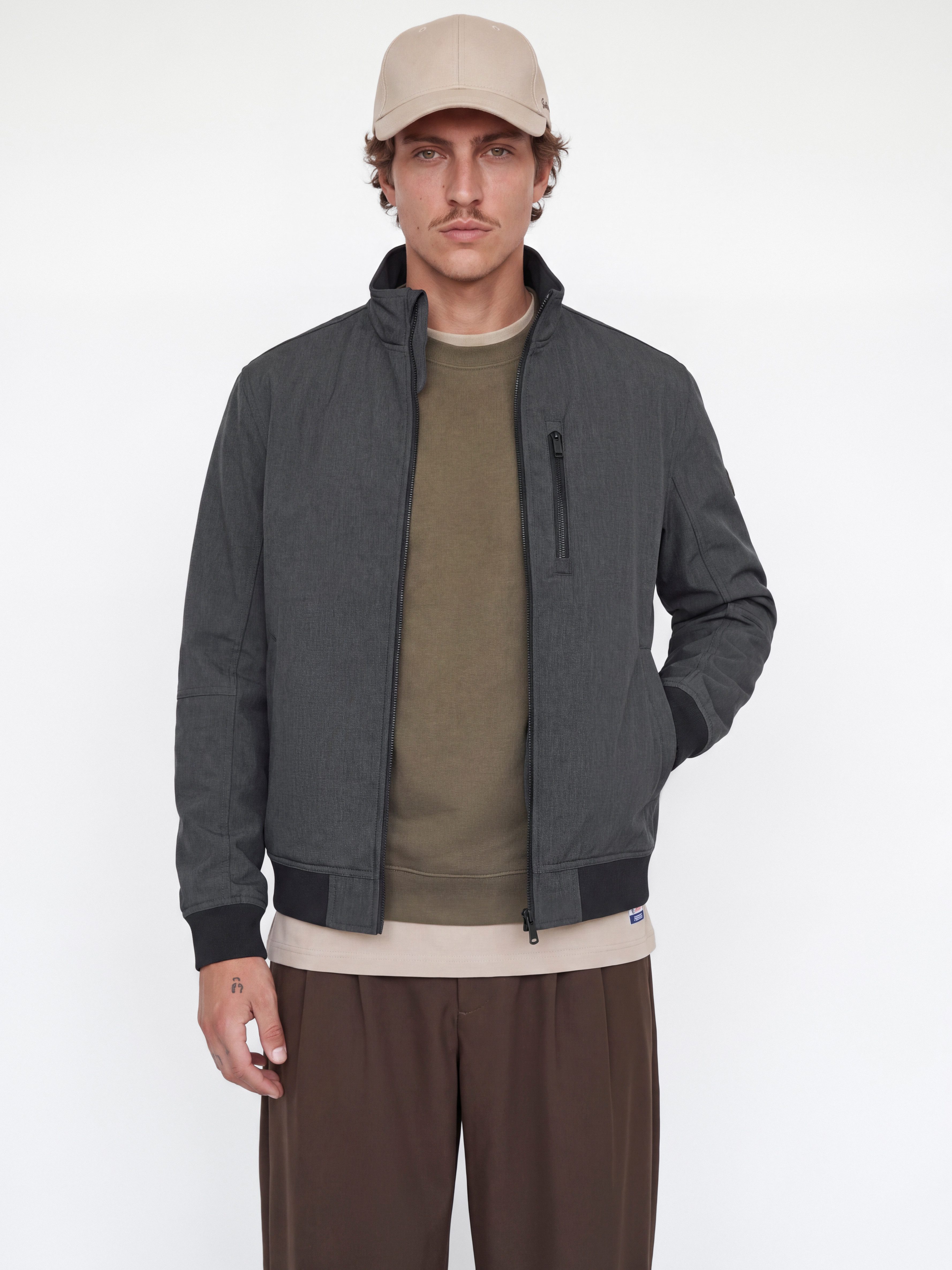 Jack & Jones Softshelljacke JJELIAM SOFTSHELL BOMBER NOOS Kunstfaser, regular fit