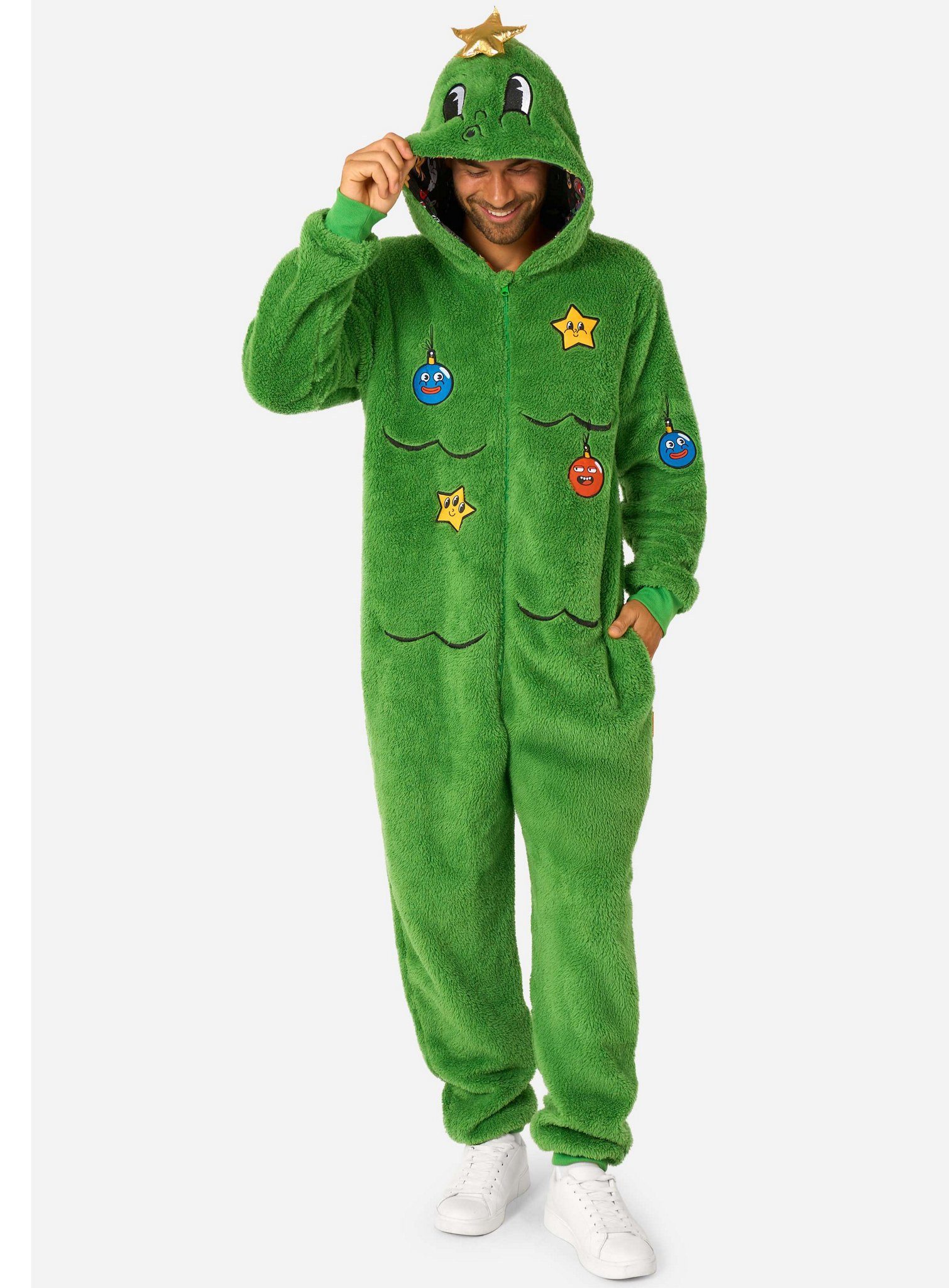 Opposuits Kostüm Merry Jinglejoy Weihnachtsbaum Onesie, Fröhlich, flauschig, festlich: der Tannenbaum zum Tragen