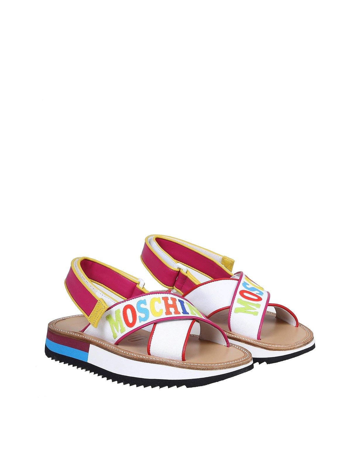 Moschino MOSCHINO SANDAL LOD. RO MZ9/35 OLONA BIA MULTICOLOURS Damen Sandale Klettverschluss, Logoprägung