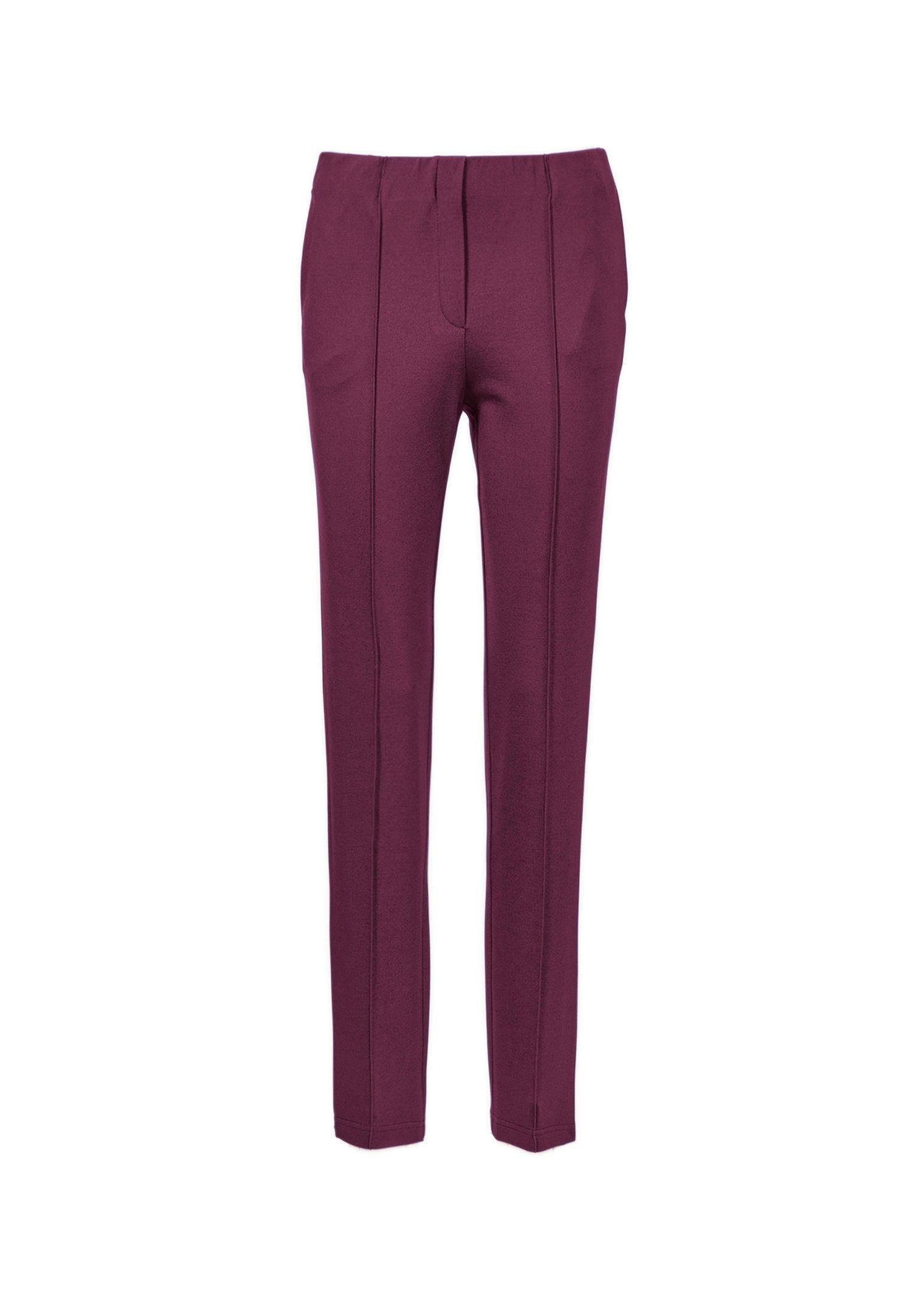 GOLDNER Schlupfhose streckenden Moderne Biesen aubergine mit LOUISA Hose