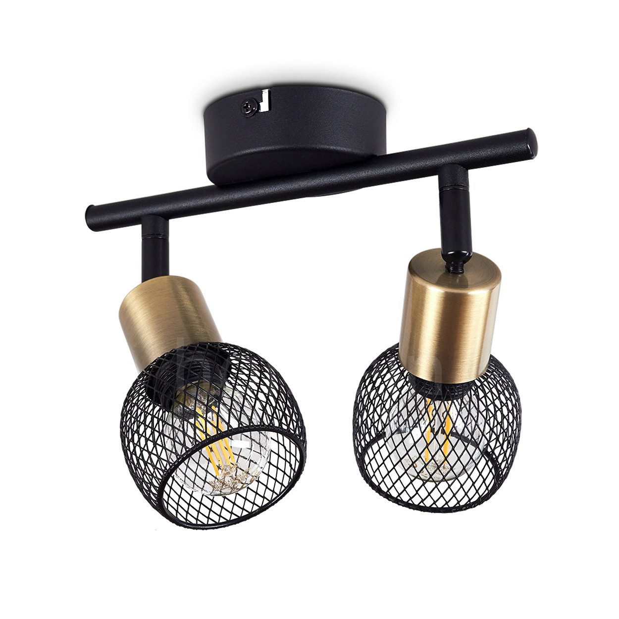 hofstein Deckenleuchte »Pieve« Deckenlampe aus Metall schwarz, gold Zimmerl günstig online kaufen