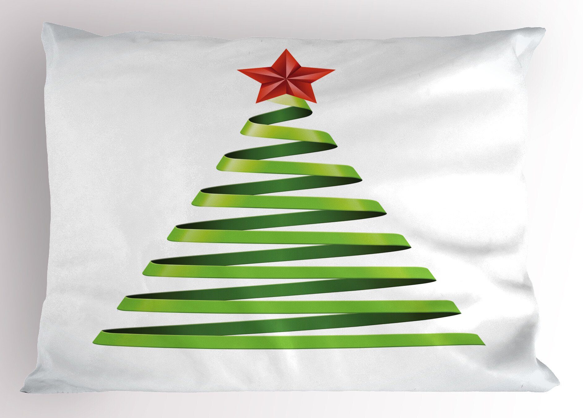 Kissenbezüge Dekorativer Standard King Size Gedruckter Kissenbezug, Abakuhaus (1 Stück), Weihnachten Band-Baum des neuen Jahres