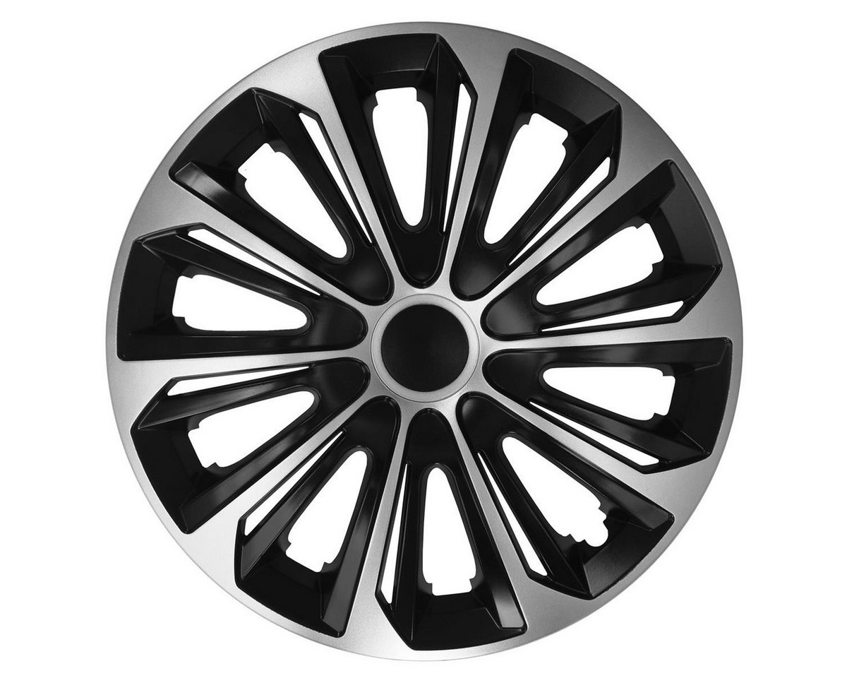 NRM Radkappen STRONG Bicolor in Schwarz / Silber, 15 in Zoll, (4-St) 15 in Zoll, Radkappen 15 " 4 Stück