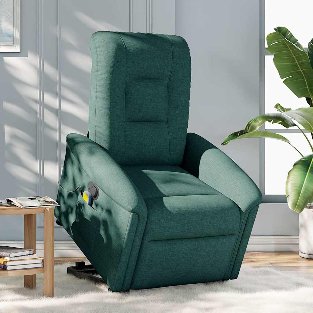 vidaXL Sessel Massagesessel mit Aufstehhilfe Dunkelgrün günstig online kaufen
