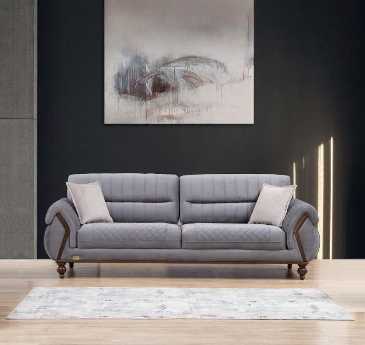 JVmoebel Sofa Design Textil 3 Sitzer Elegant Modern Sofa Stoff Couch  Polsterung Neu, Made in Europe
