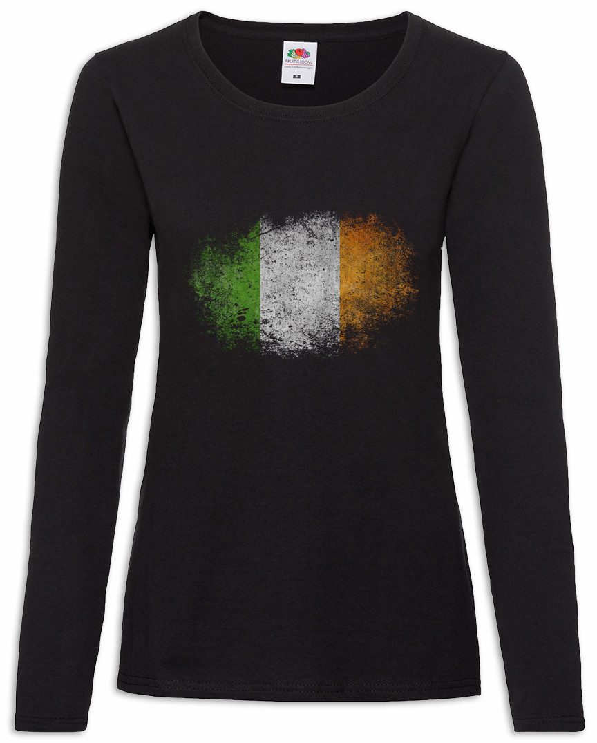 Langarmshirt Irish Flag Vintage Damen Langarmshirt Belfast Irland Ireland Kleeblatt