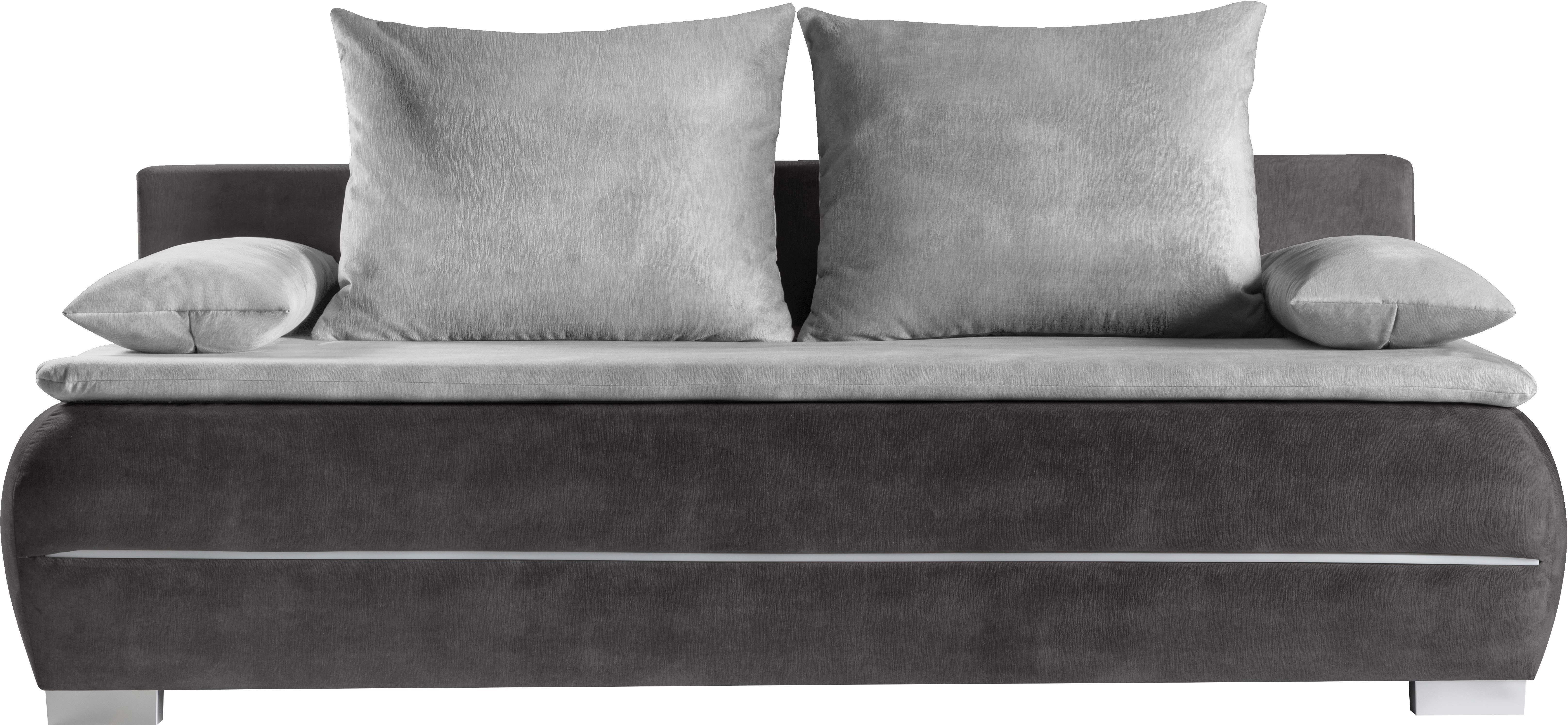 WERK2 Schlafsofa Tekla LED, Bettcouch Breite 206cm, Liegefläche 200/140cm, 2-Sitzer Schlafcouch mit Bettkasten & stylischer RGB-LED-Beleuchtung