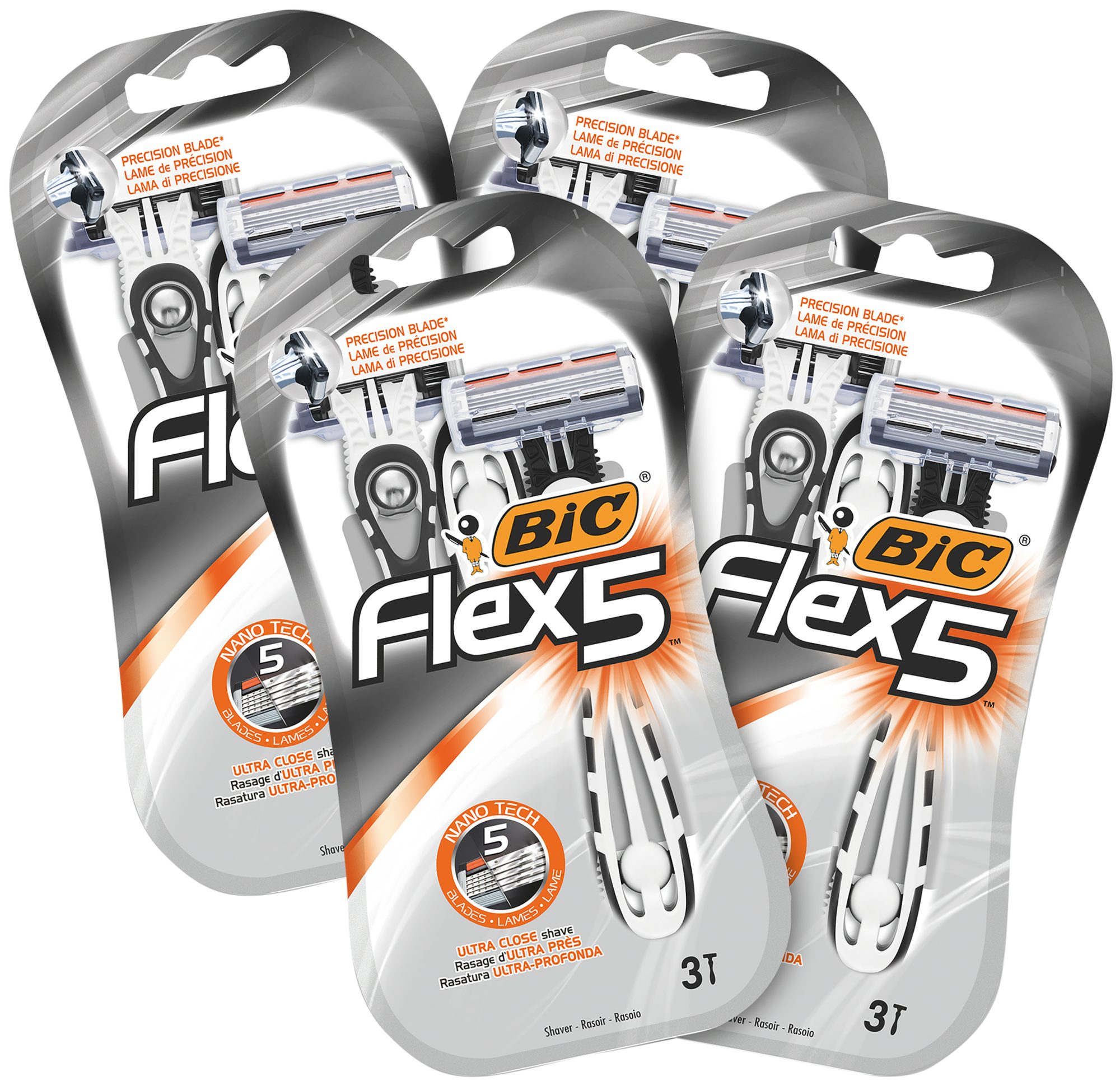 BIC Einwegrasierer BIC Flex 5 Бритви Herren, 2 x 6 Einwegrasierer mit je 5 Klingen, 12-tlg.