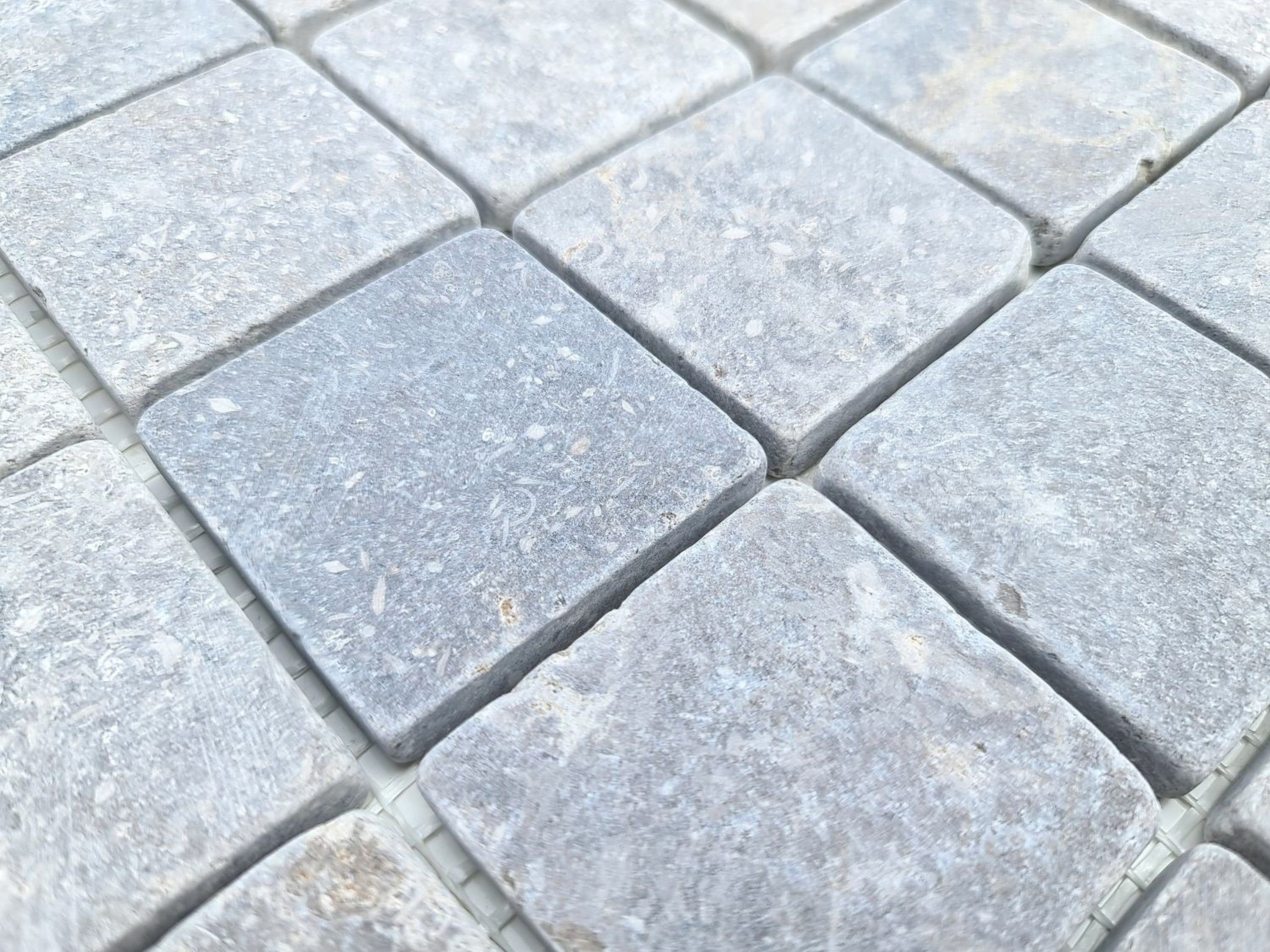 Mosani Bodenfliese Marmor Mosaik Fliese hellgrau anthrazit Küche Wand Dusche