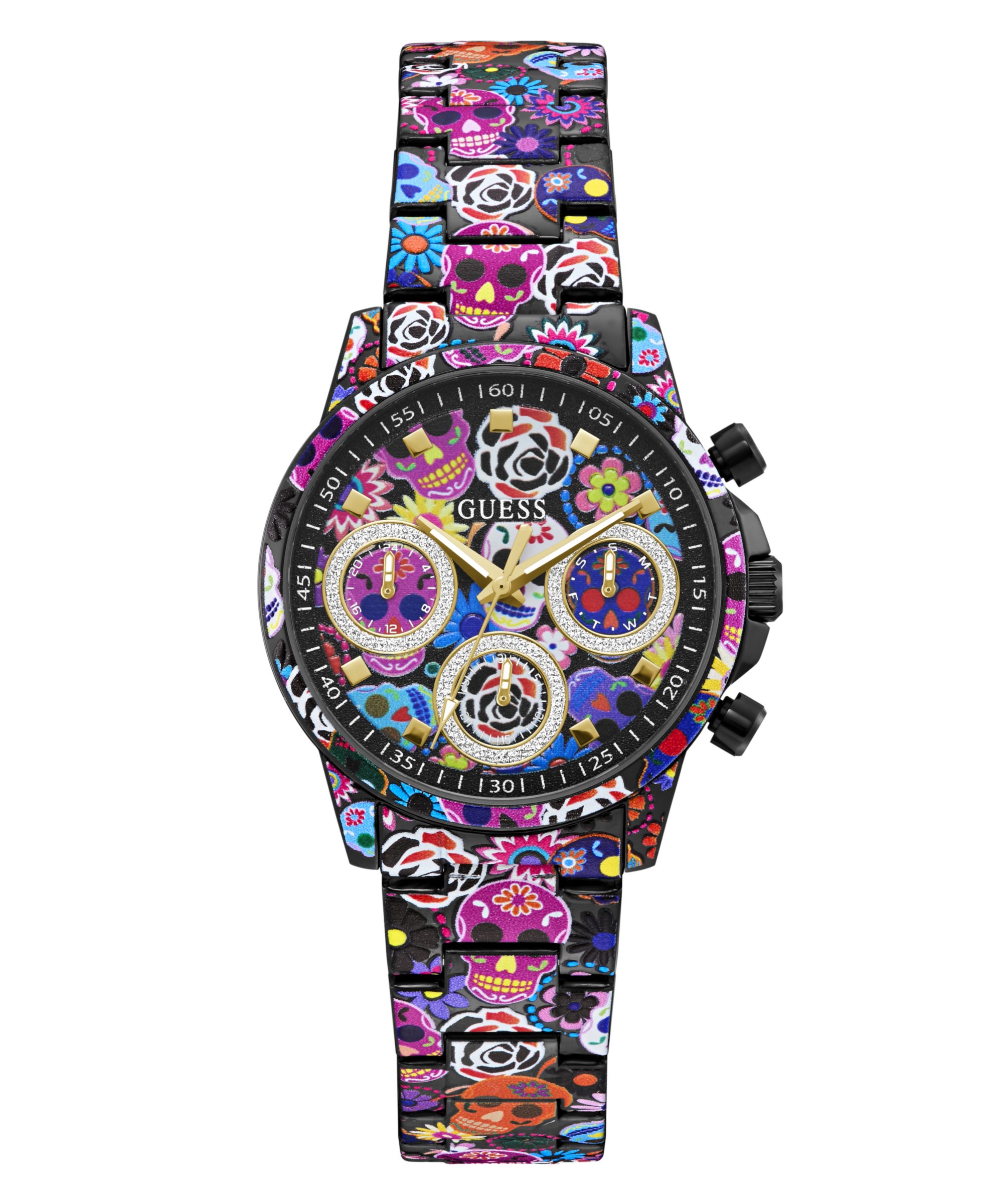 Guess Multifunktionsuhr CALAVERTA GW1107L7, Quarzuhr, Armbanduhr, Damenuhr, Edelstahlarmband, analog, Tag