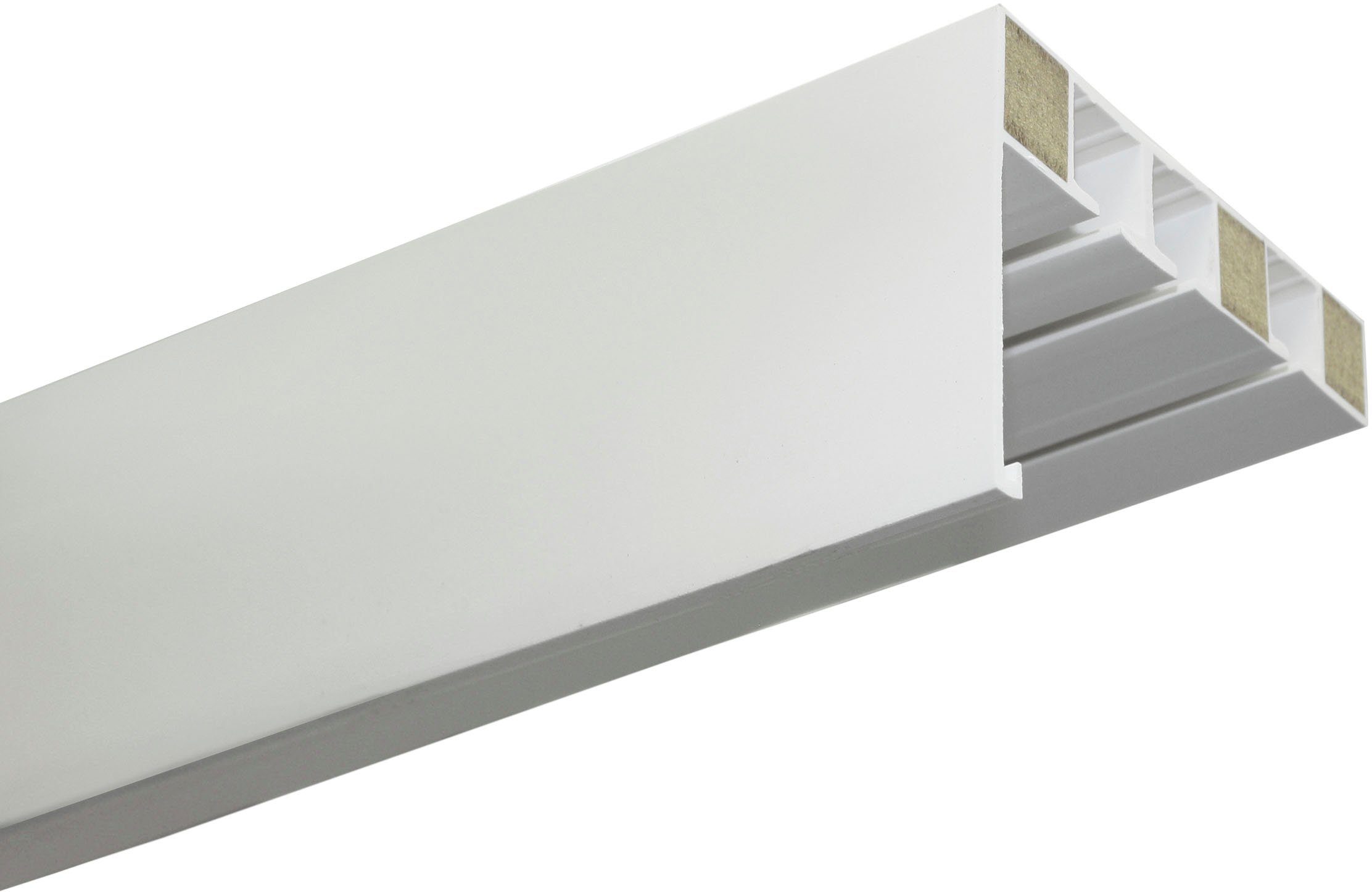 GARDINIA Vorhangschiene mit Blende P2Ü, mit Bohren, Holzwerkstoff, mit Bohren, Holz, mit angespritzter Kunststoffblende