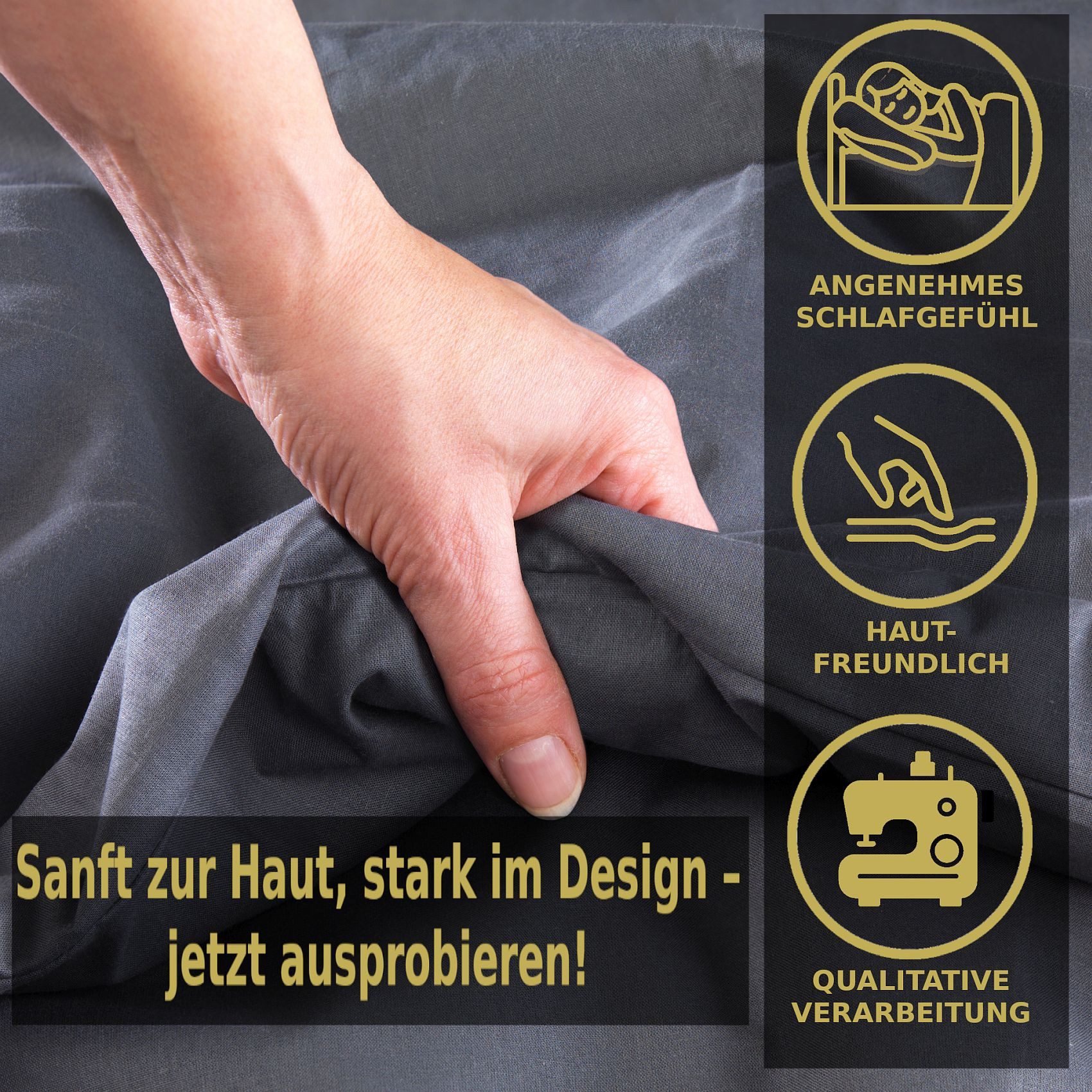 Malika Bettwäsche 155x220 + 80x80 cm atmungsaktiver Baummwoll Renforce Bettbezug, Renforce Baumwolle, 2 teilig, Für Allergiker geeignet, pflegeleicht, angenehm weicher Stoff