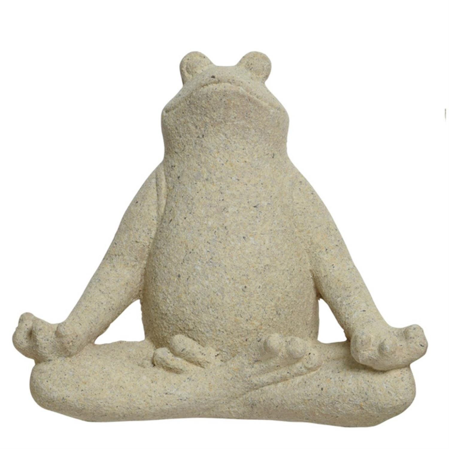 Gartenfigur Dekofigur Yoga Frosch Schneidersitz Meditation Wellness Relax Garten