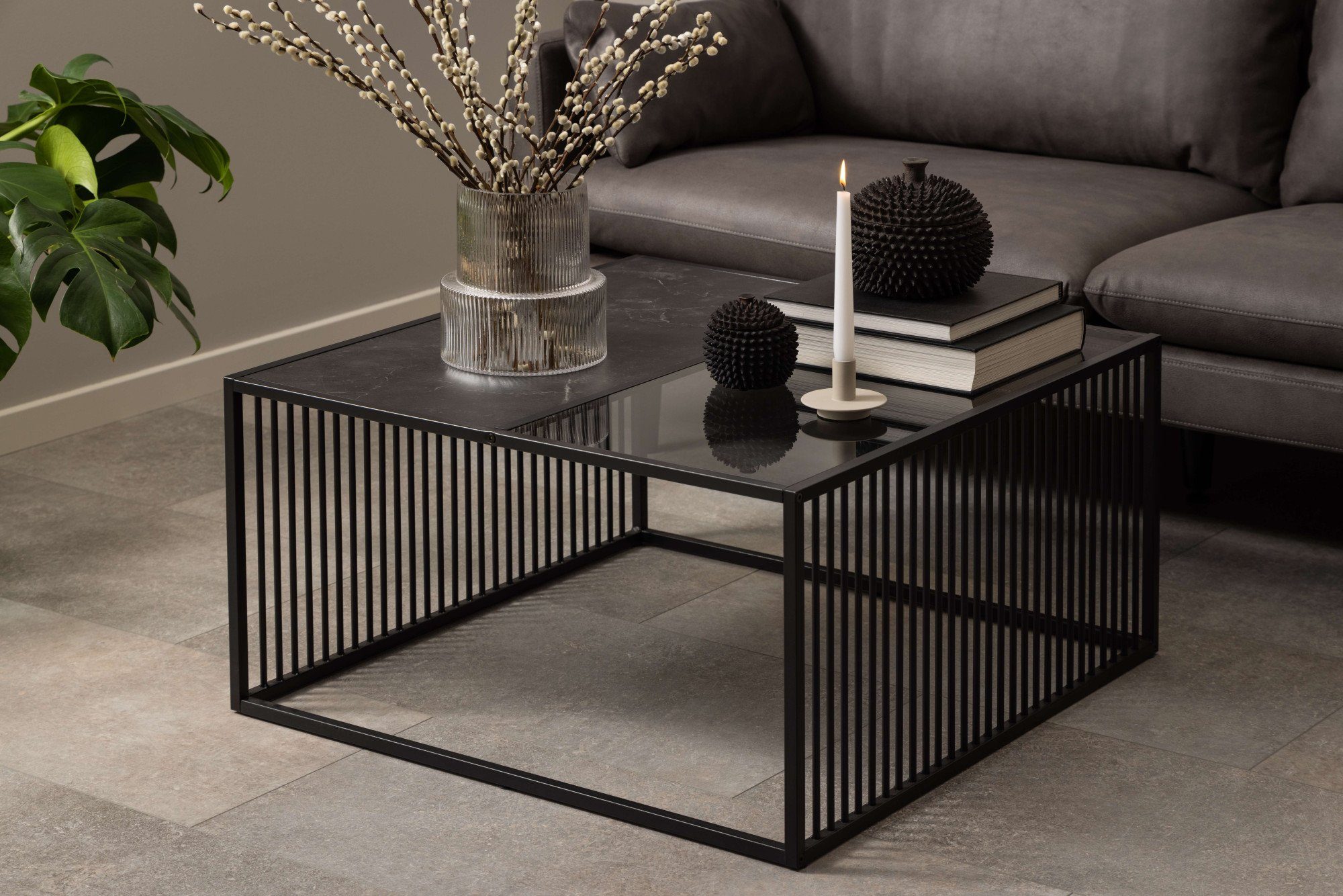 ACTONA GROUP Couchtisch Couchtisch Strington, Marmoroptik schwarz - modern & stilvoll (Couchtisch, Beistelltisch, Kaffeetisch, OTTOs Choice)