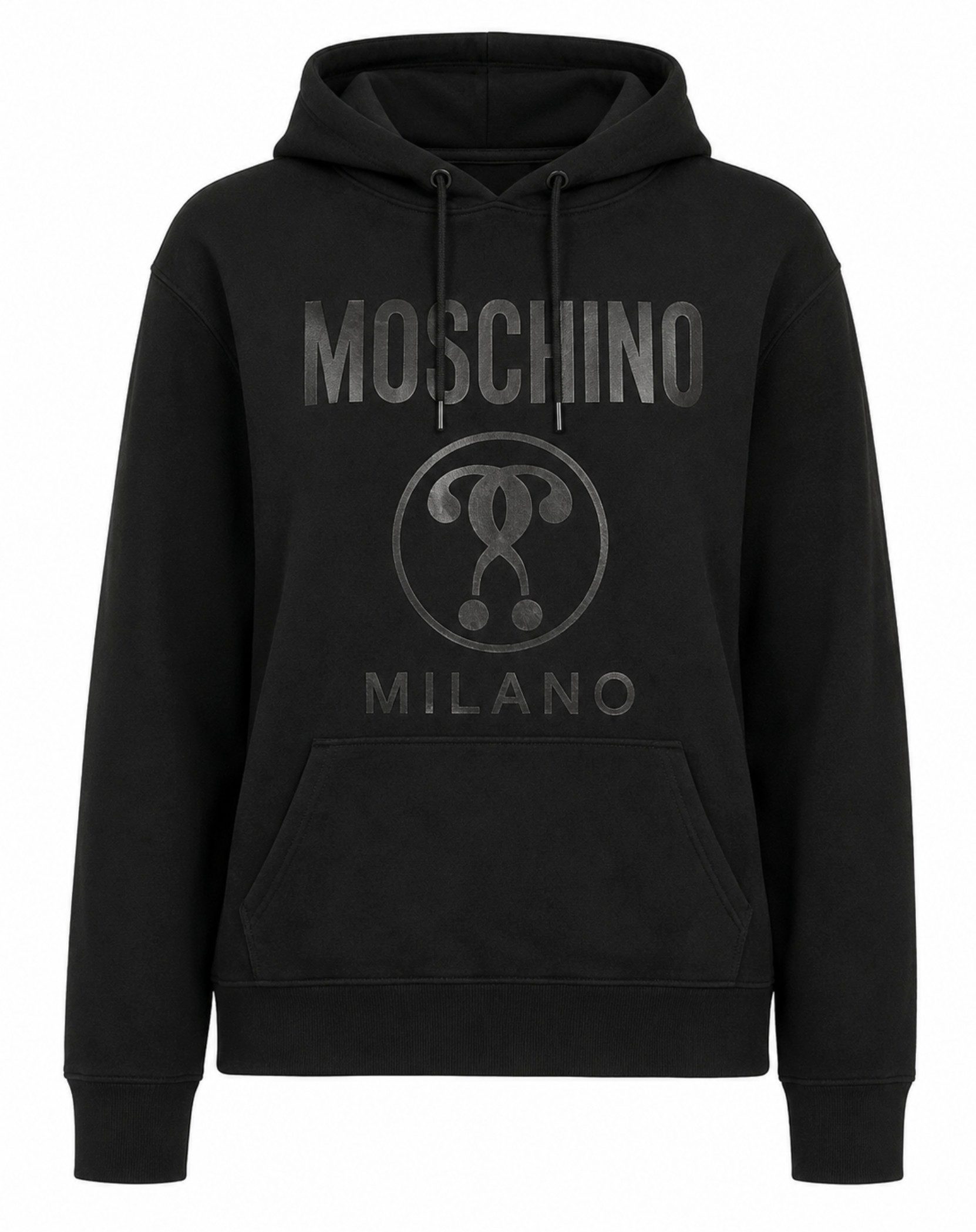 Moschino Hoodie Couture! Milano Kapuzen Sweatshirt Logo Print Pullover Sweater Kapuze mit Kordelzug und Kängurutasche