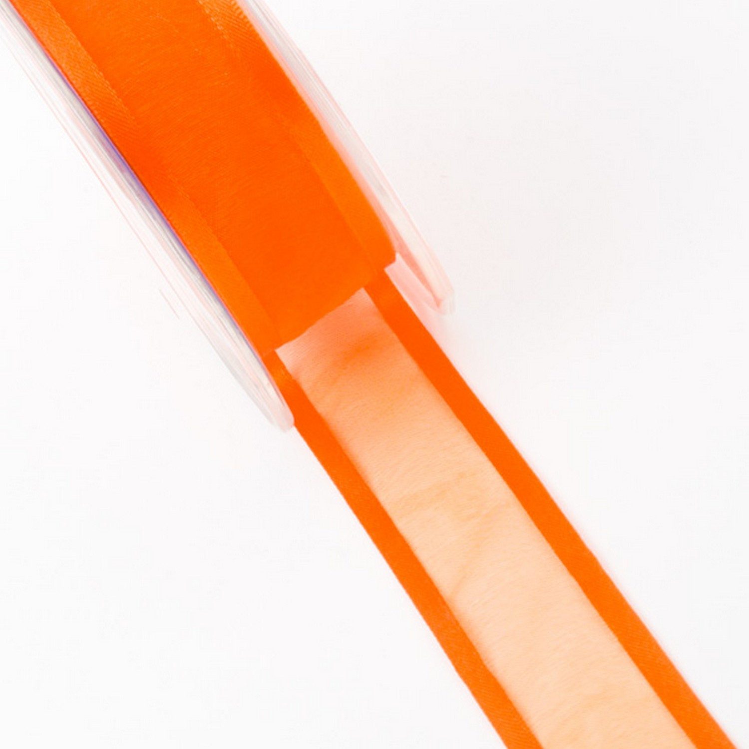 Thumbnail - Deko AS Dekoband Organzaband mit Satinkante orange - 25 mm Breite auf 25 m Rolle - 500