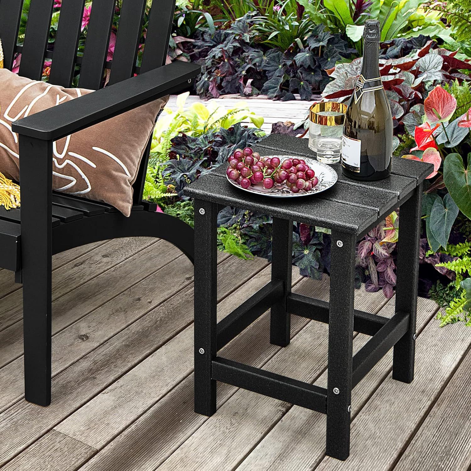 KOMFOTTEU Gartentisch Beistelltisch, aus HDPE, Quadratisch günstig online kaufen